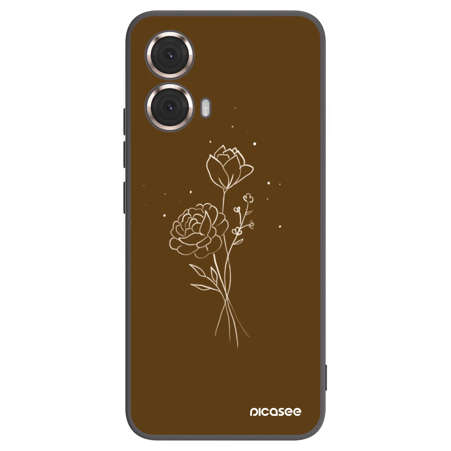 Picasee silikonový černý obal pro Motorola Moto G85 - Brown flowers