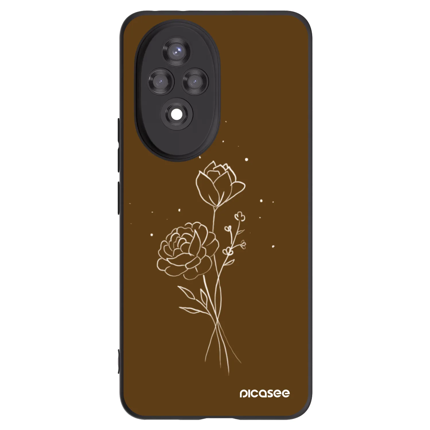 Picasee silikonový černý obal pro Honor 200 Pro 5G - Brown flowers