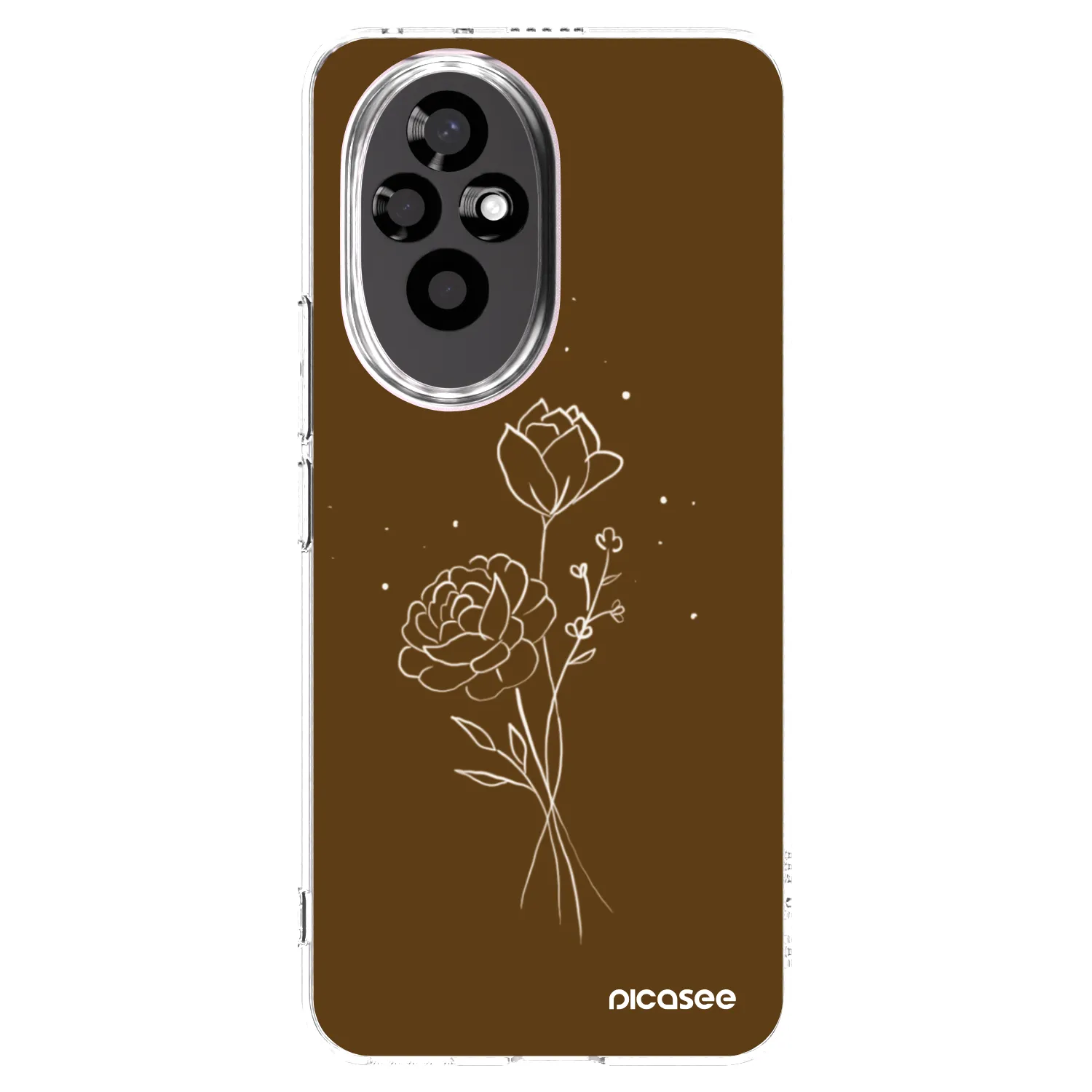 Picasee silikonový průhledný obal pro Honor 200 Pro 5G - Brown flowers