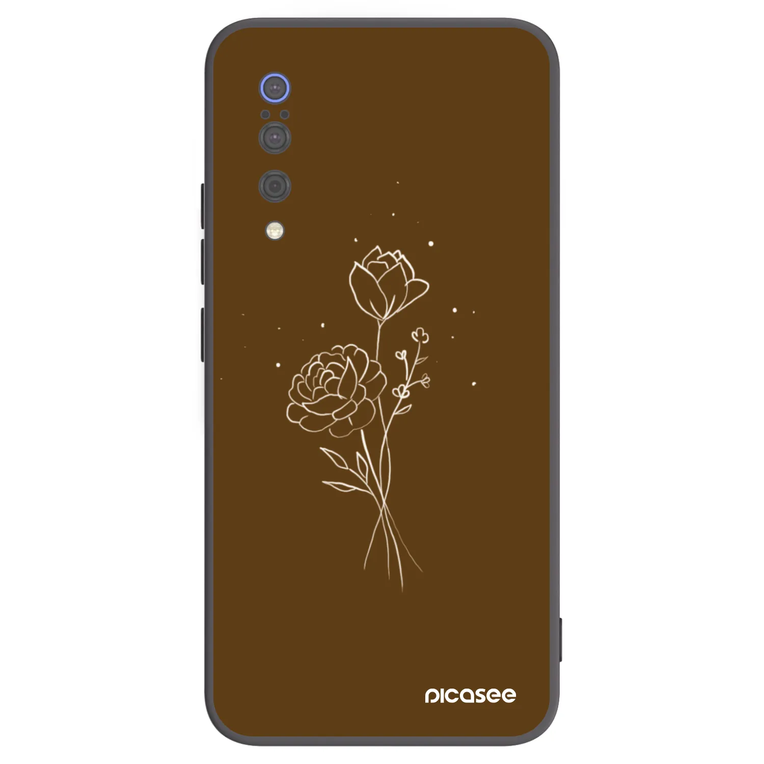 Picasee silikonový černý obal pro Xiaomi Mi 9 - Brown flowers