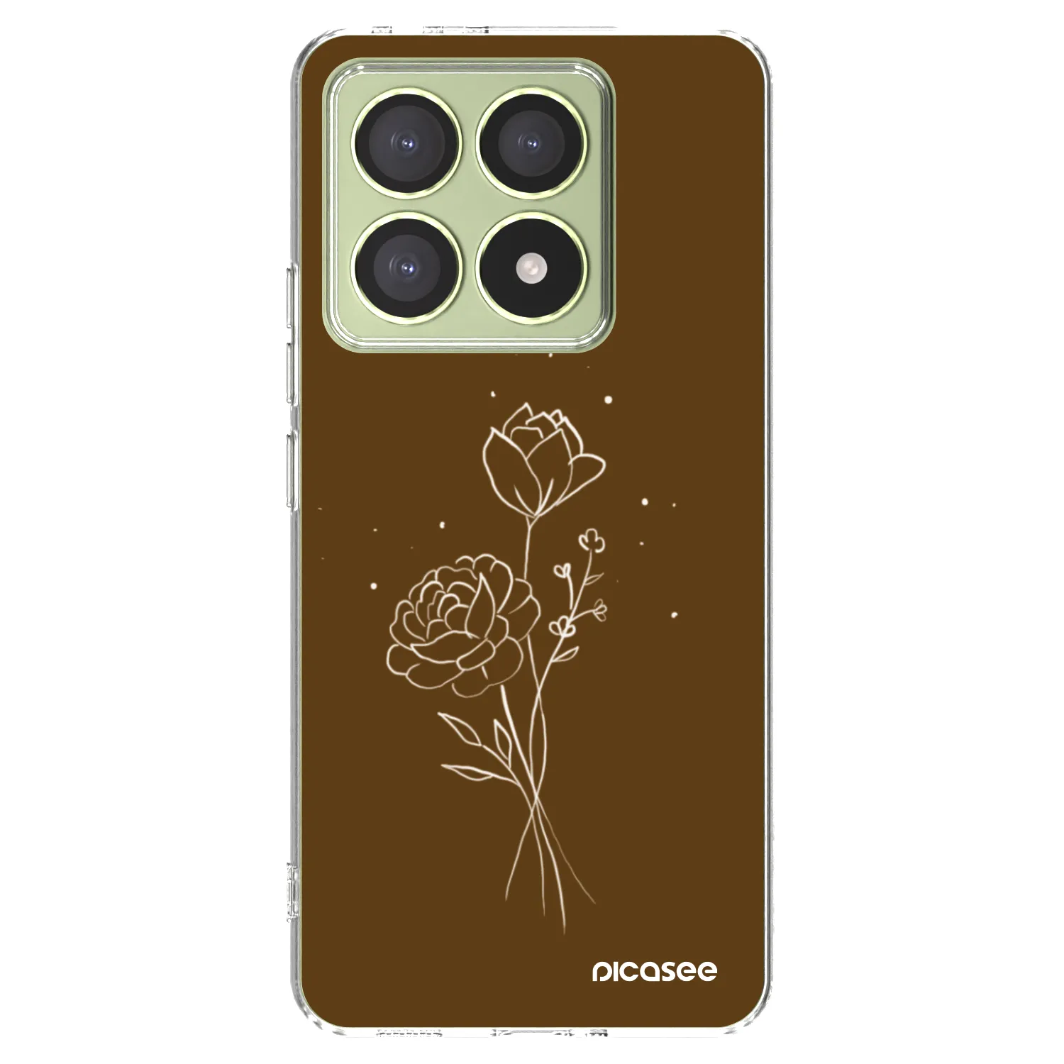 Picasee silikonový průhledný obal pro Xiaomi 14T - Brown flowers