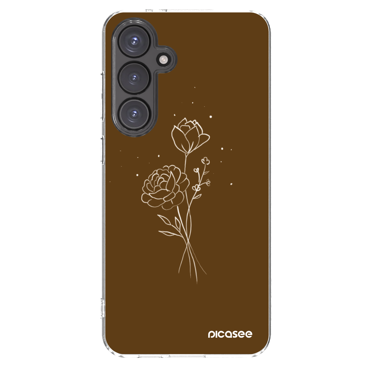 Picasee silikonový průhledný obal pro Samsung Galaxy S24 FE S721B - Brown flowers