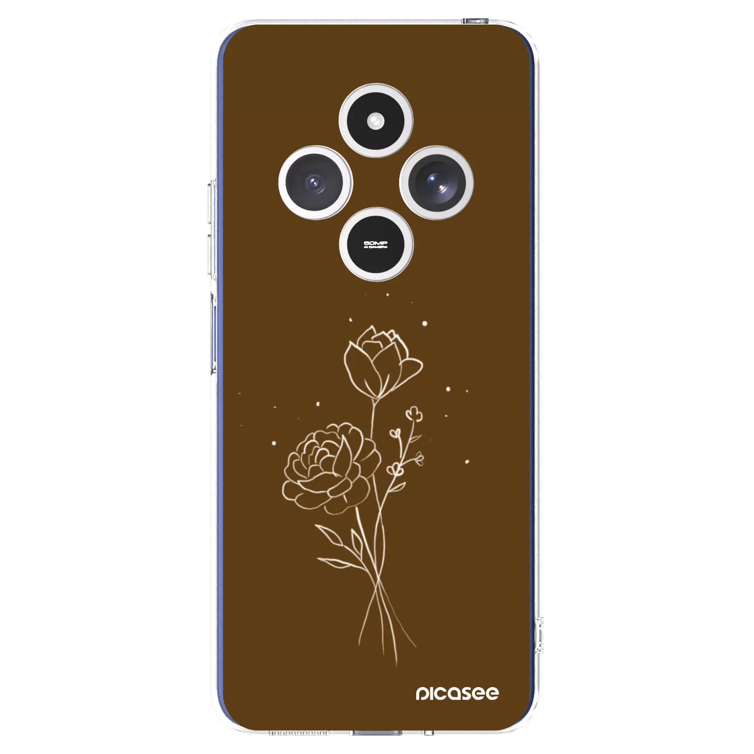 Picasee silikonový průhledný obal pro Xiaomi Redmi 14C - Brown flowers