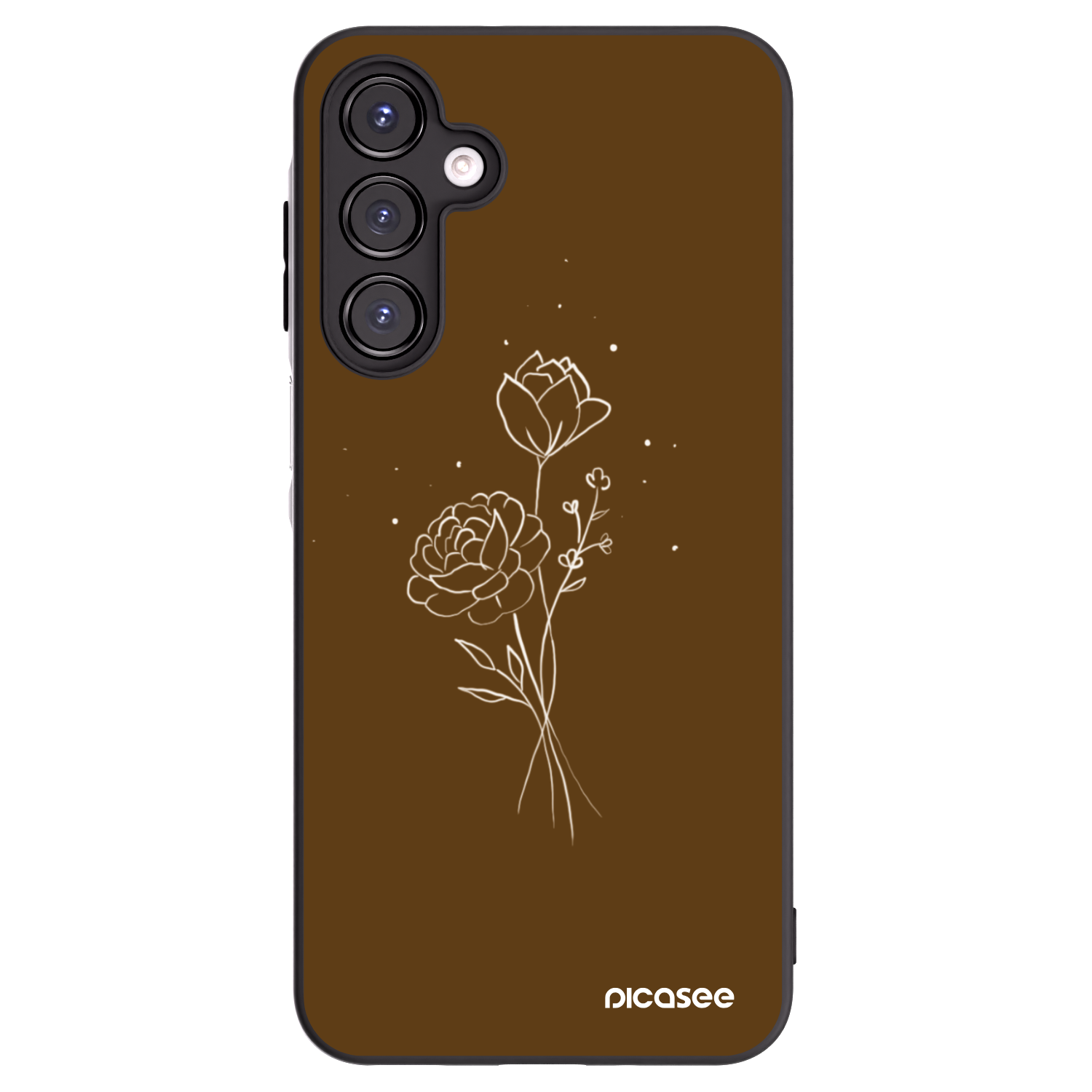 Picasee silikonový černý obal pro Samsung Galaxy A16 5G - Brown flowers