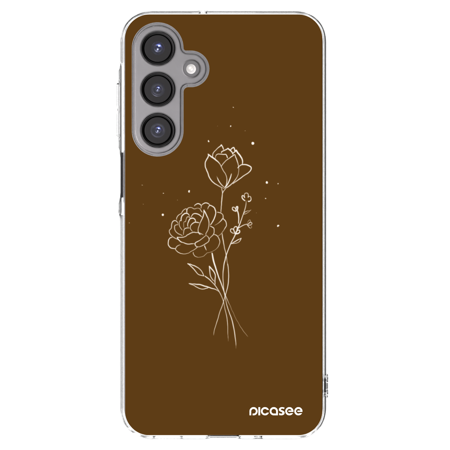 Picasee silikonový průhledný obal pro Samsung Galaxy A16 5G - Brown flowers