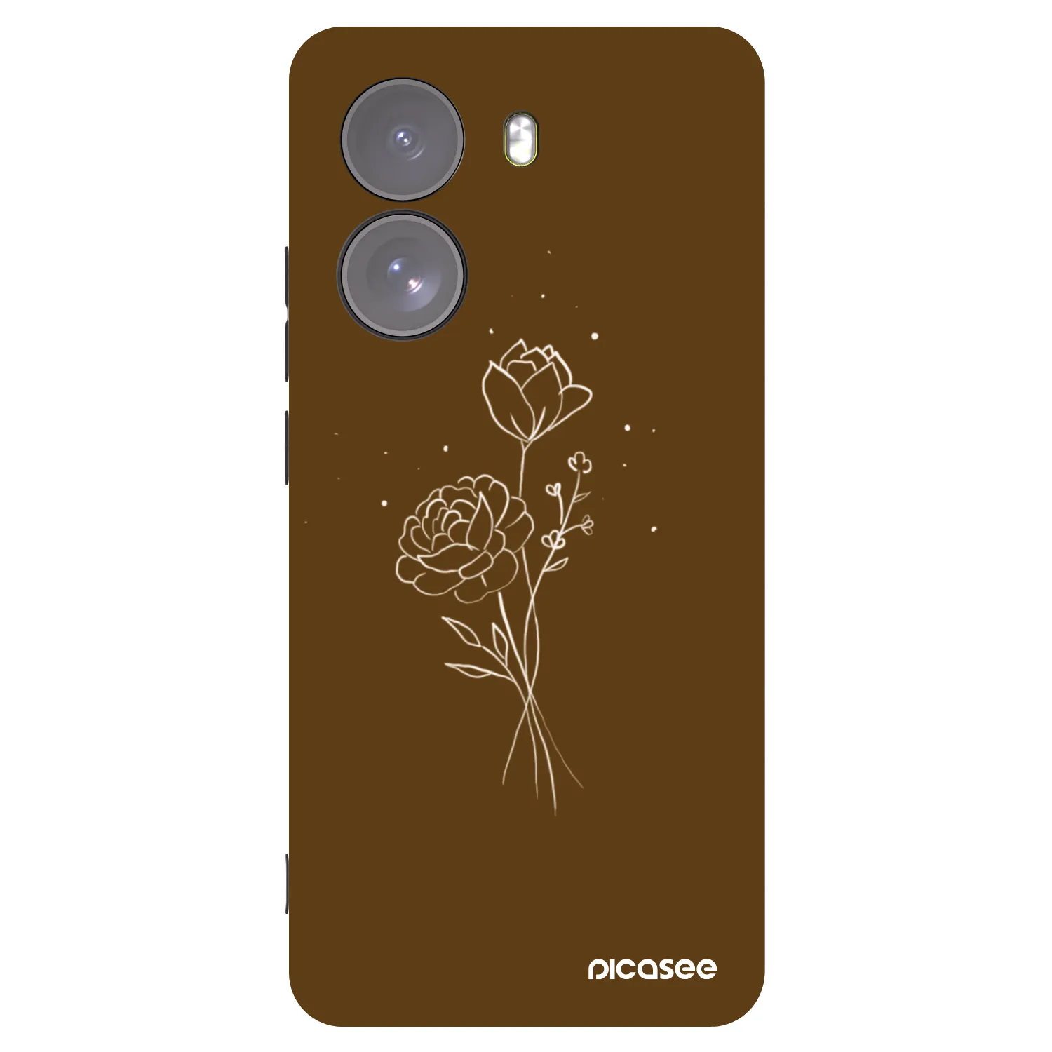 Picasee silikonový černý obal pro Xiaomi Poco X7 - Brown flowers