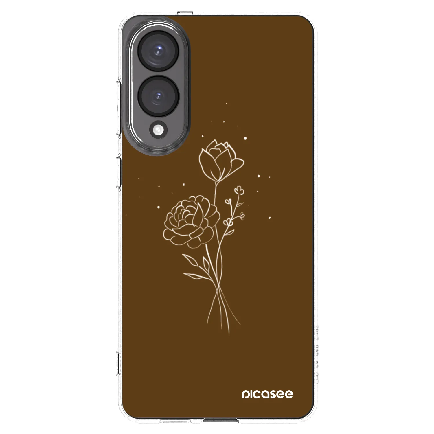 Picasee silikonový průhledný obal pro Samsung Galaxy S25 Edge 5G - Brown flowers
