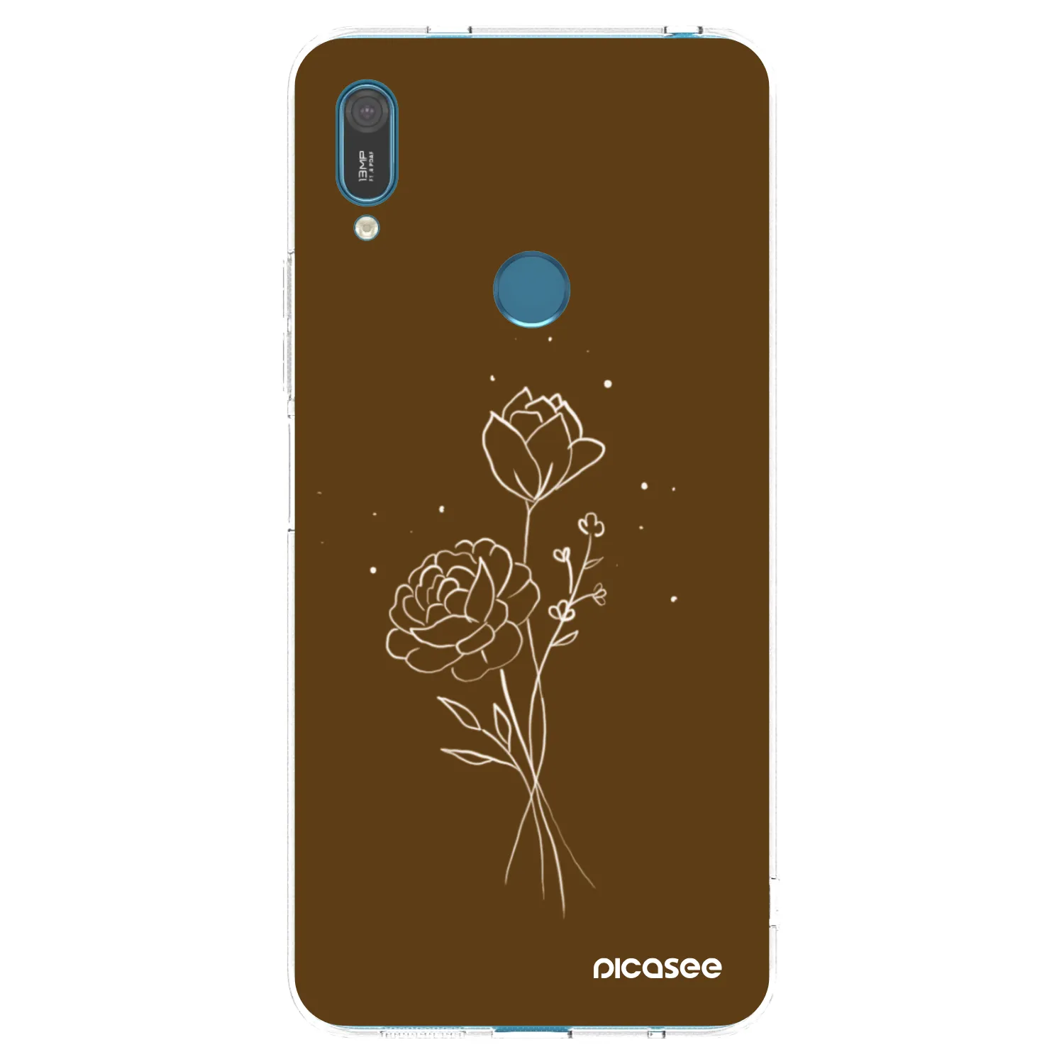 Picasee silikonový průhledný obal pro Huawei Y7 2019 - Brown flowers