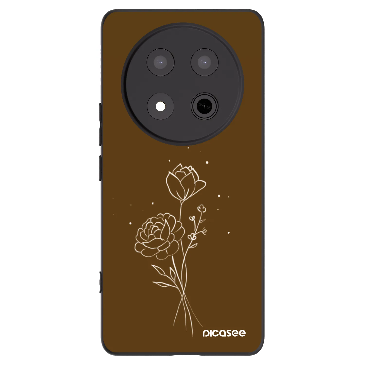 Picasee silikonový černý obal pro Honor Magic7 Lite 5G - Brown flowers