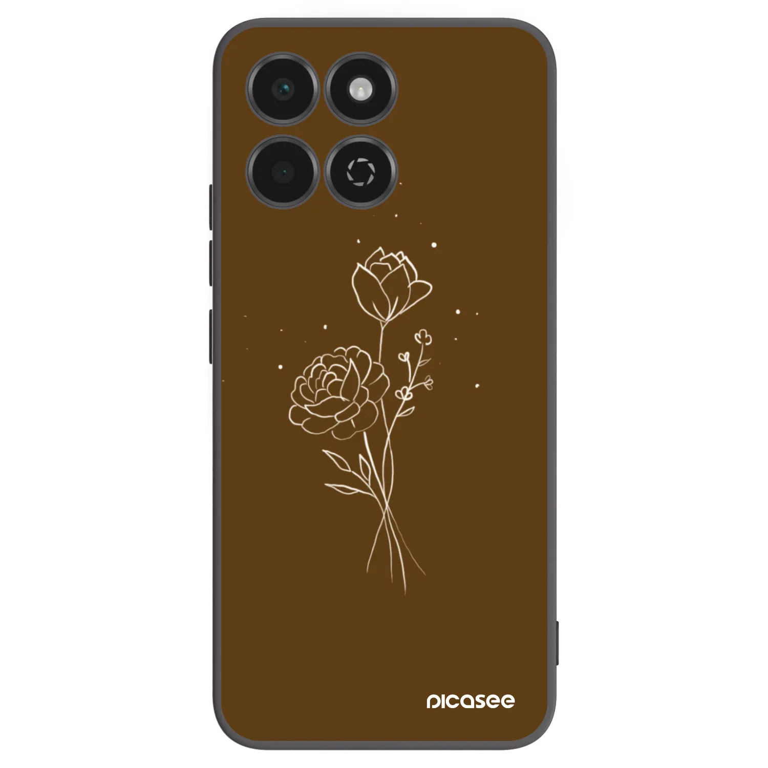 Picasee silikonový černý obal pro Honor 200 Smart 5G - Brown flowers