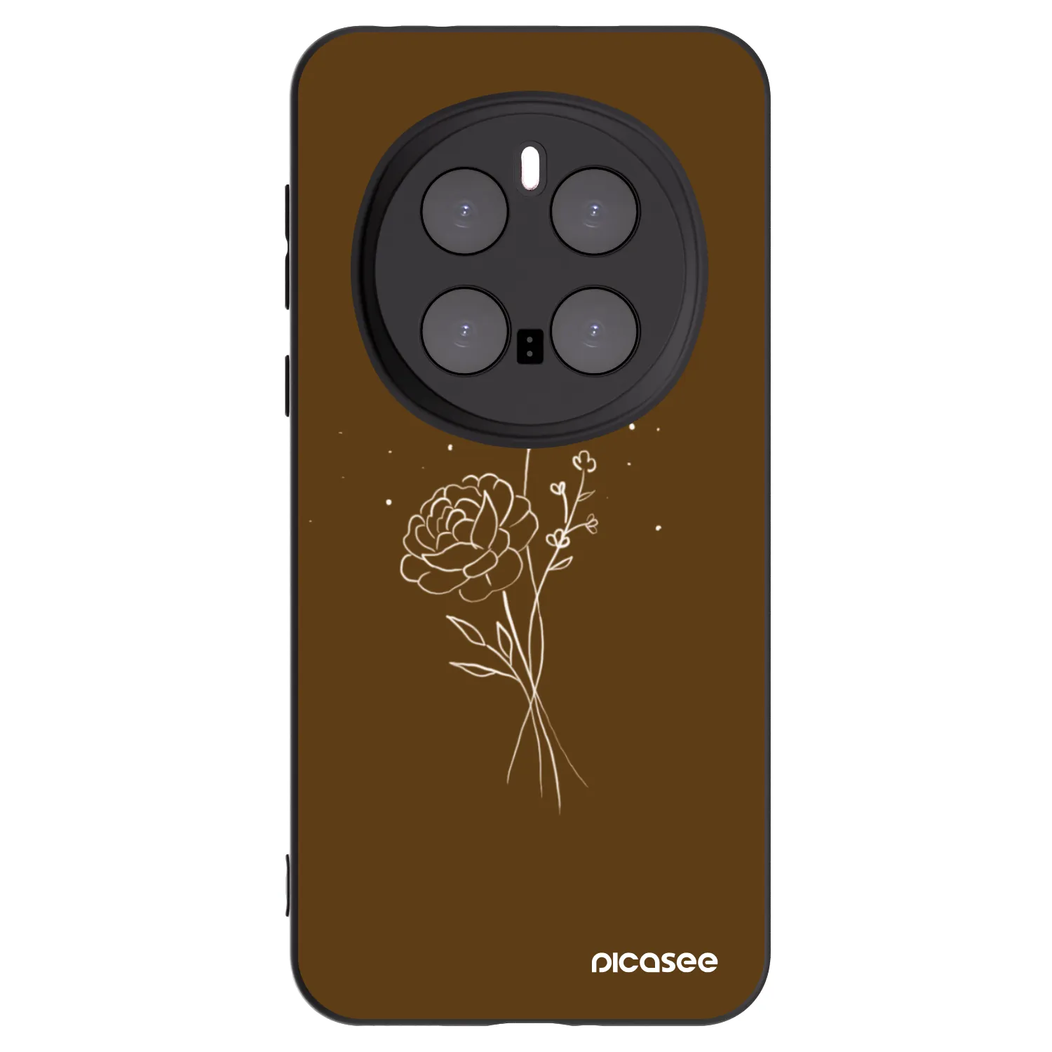 Picasee silikonový černý obal pro Honor Magic7 Pro 5G - Brown flowers