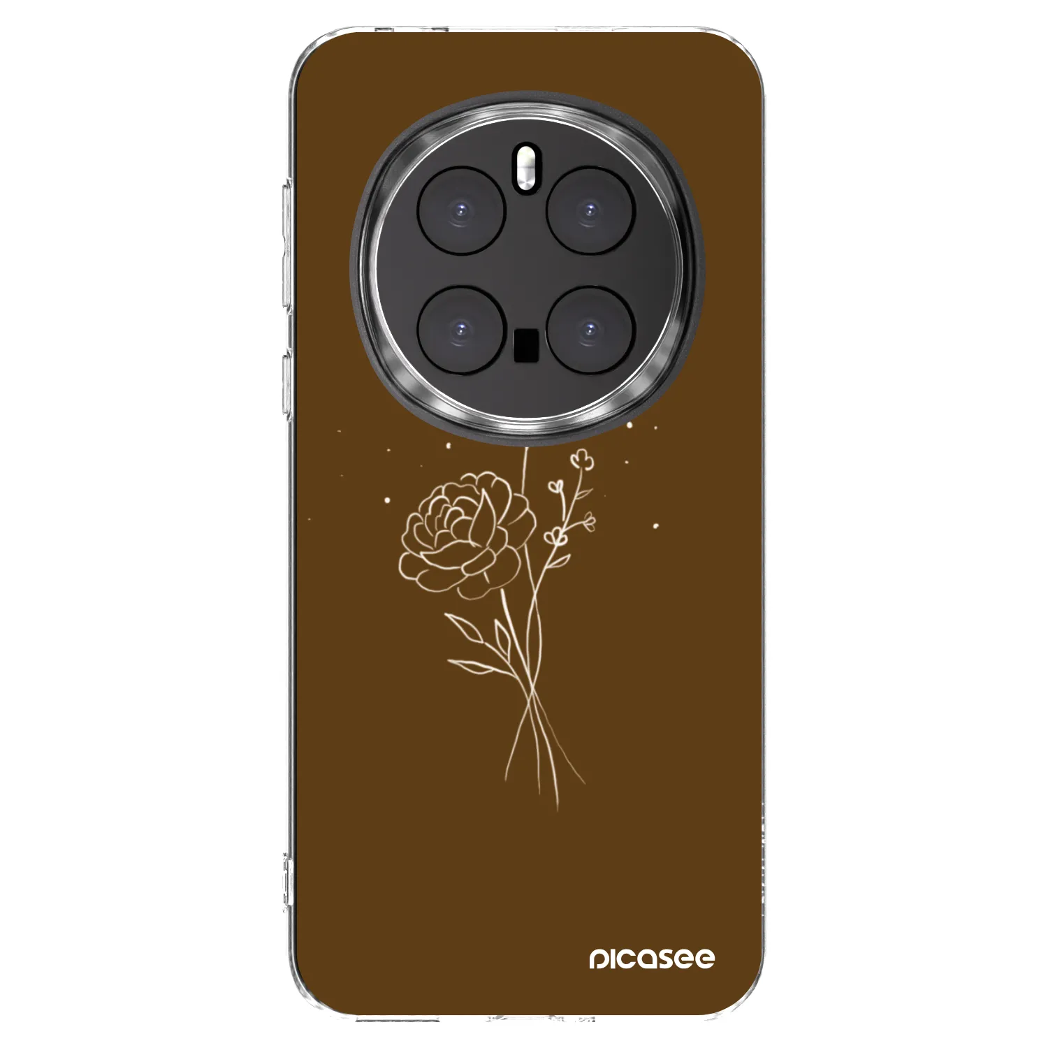 Picasee silikonový průhledný obal pro Honor Magic7 Pro 5G - Brown flowers