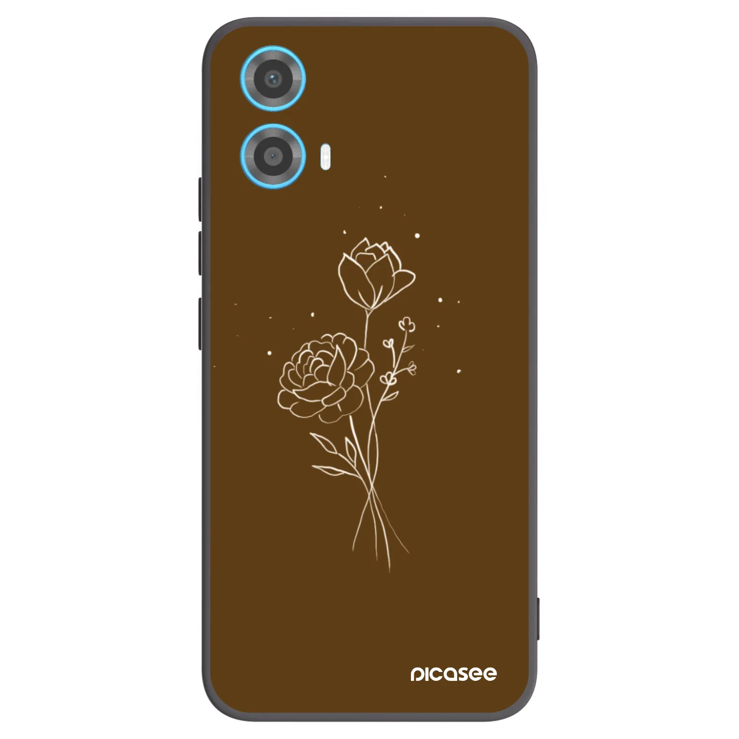 Picasee silikonový černý obal pro Motorola Moto G34 5G - Brown flowers