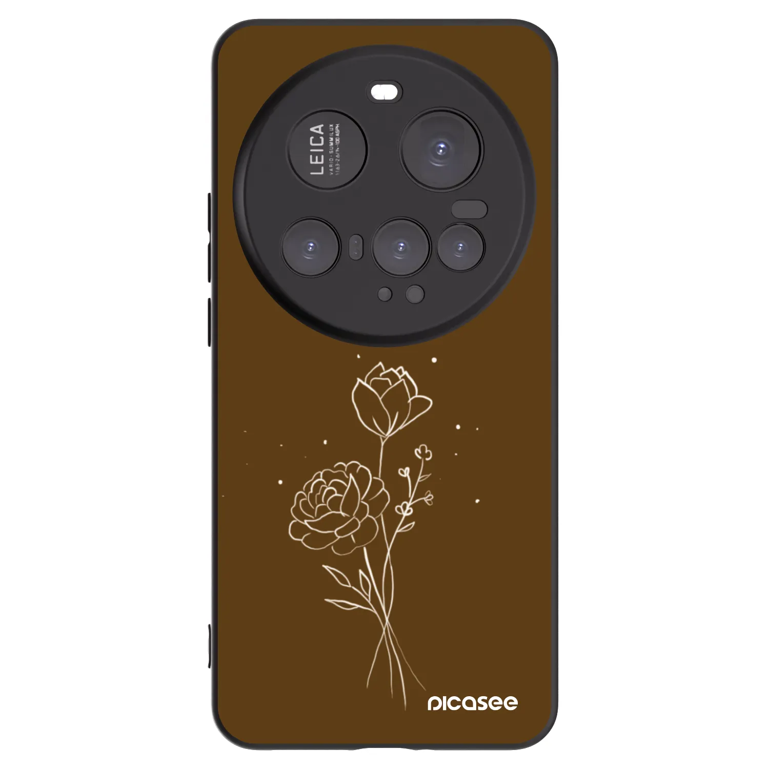 Picasee silikonový černý obal pro Xiaomi 15 Ultra - Brown flowers