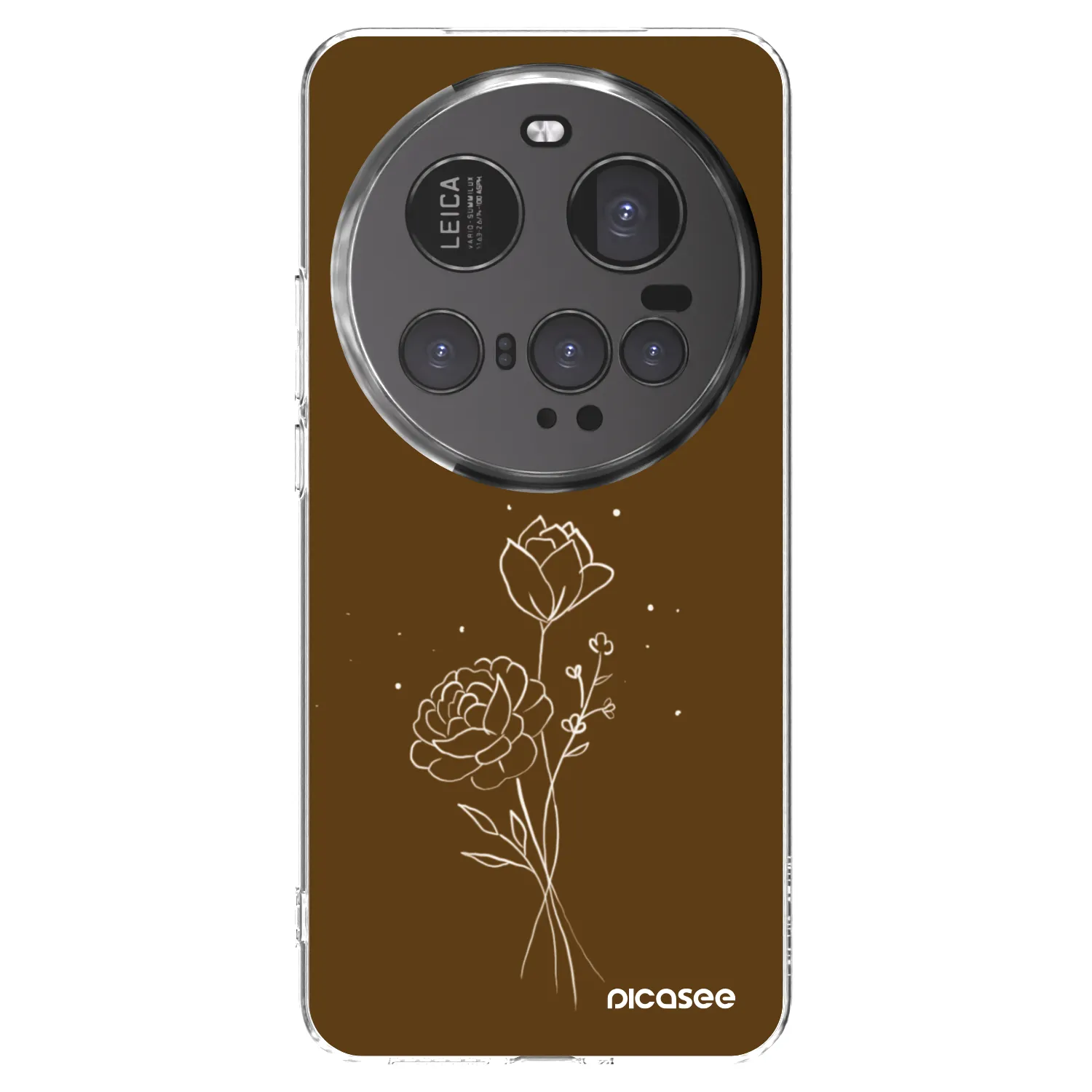Picasee silikonový průhledný obal pro Xiaomi 15 Ultra - Brown flowers
