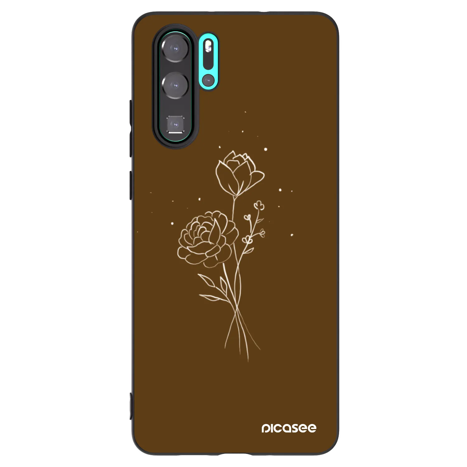 Picasee silikonový černý obal pro Huawei P30 Pro - Brown flowers