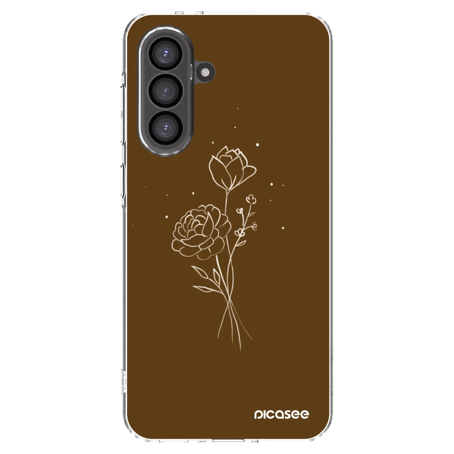 Picasee silikonový průhledný obal pro Samsung Galaxy A56 5G A566B - Brown flowers
