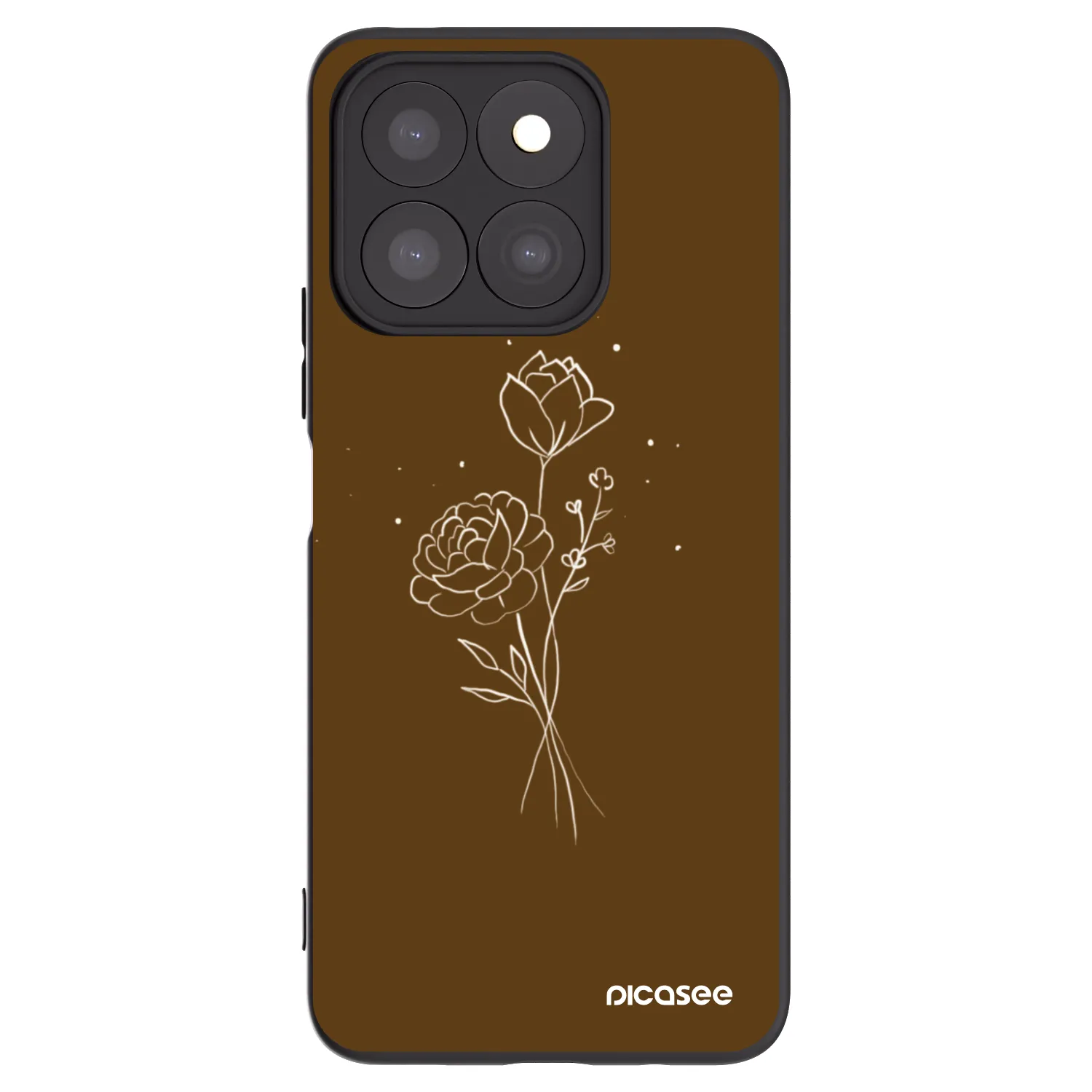 Picasee silikonový černý obal pro Honor X8c - Brown flowers
