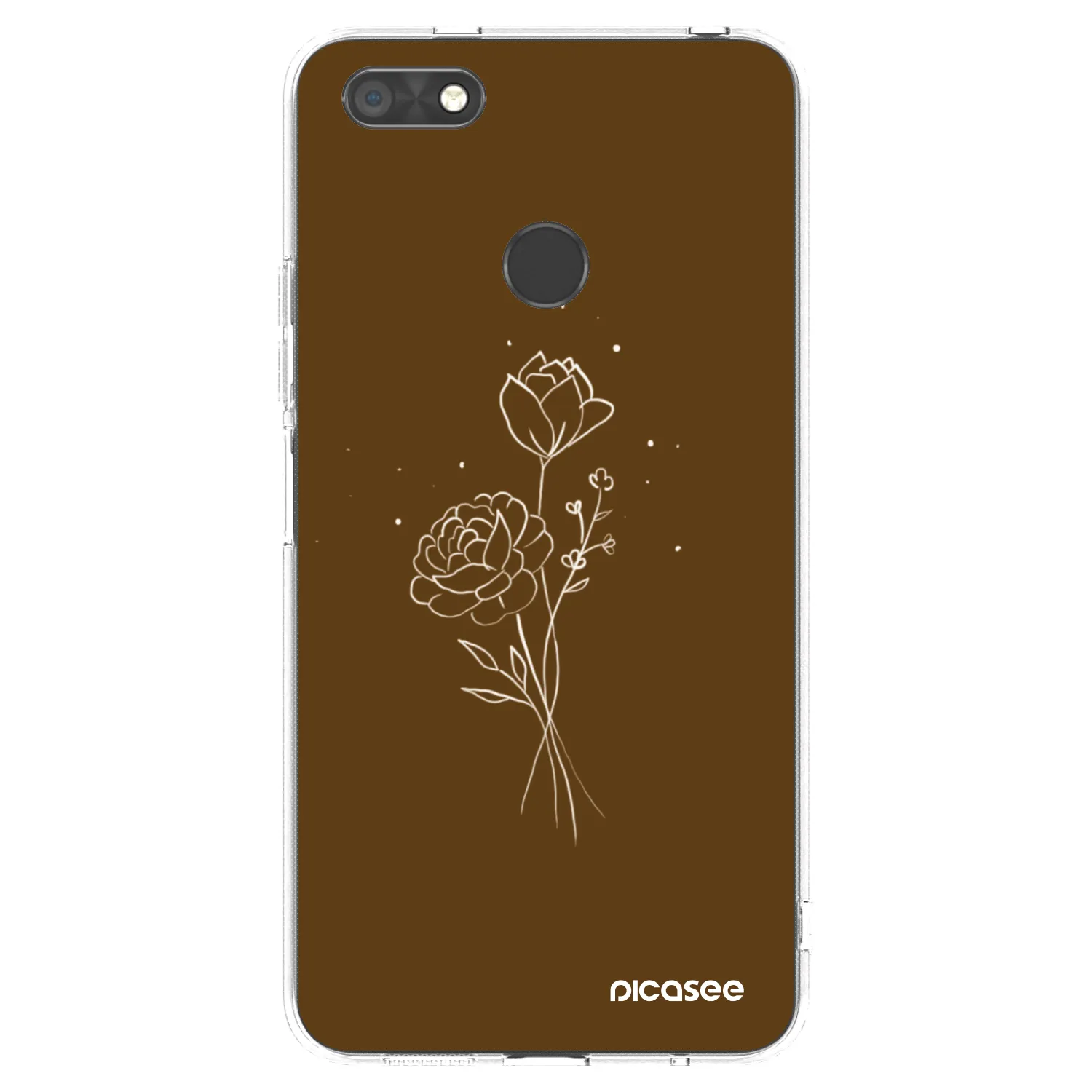 Picasee silikonový průhledný obal pro Huawei P9 Lite Mini - Brown flowers
