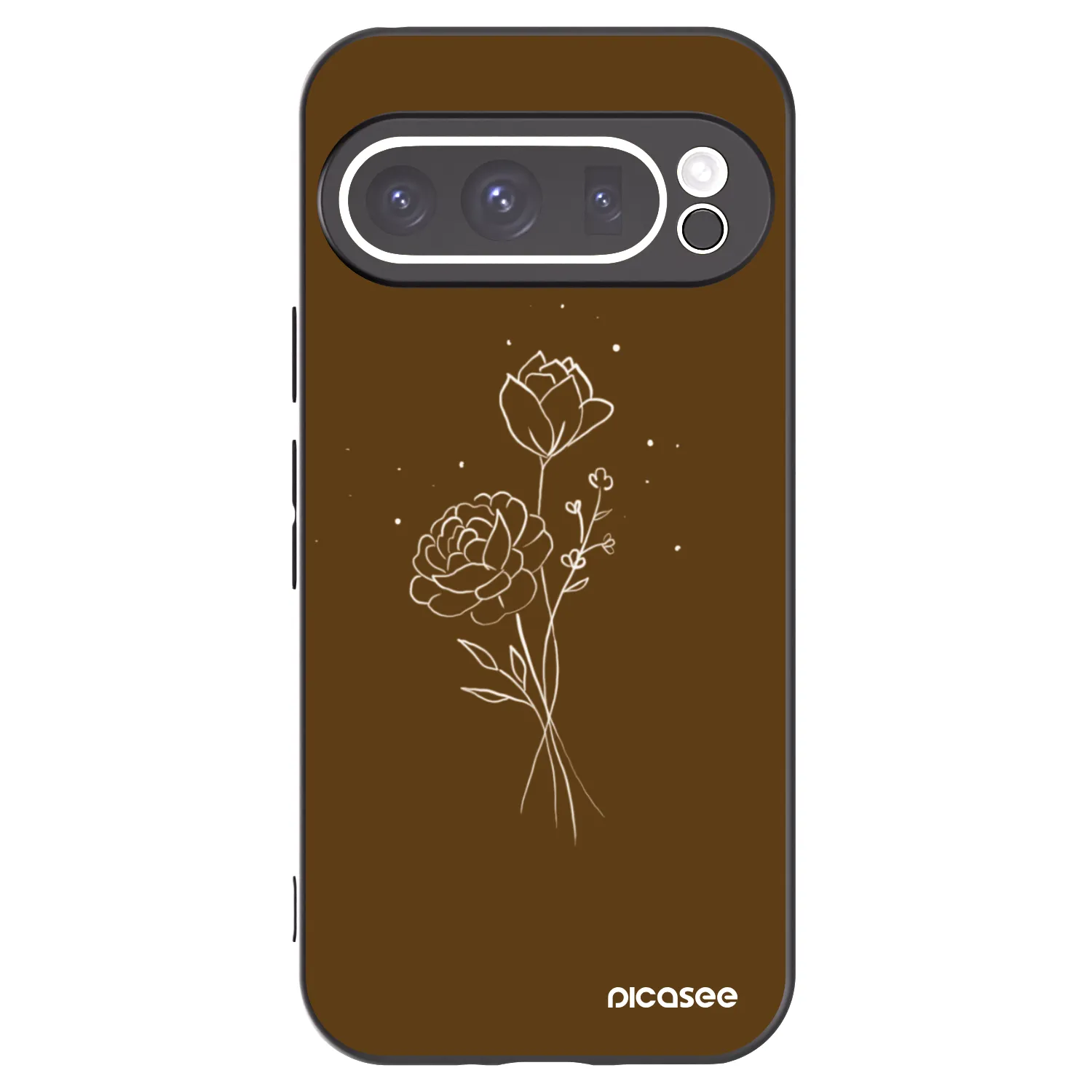 Picasee silikonový černý obal pro Google Pixel 9 Pro - Brown flowers