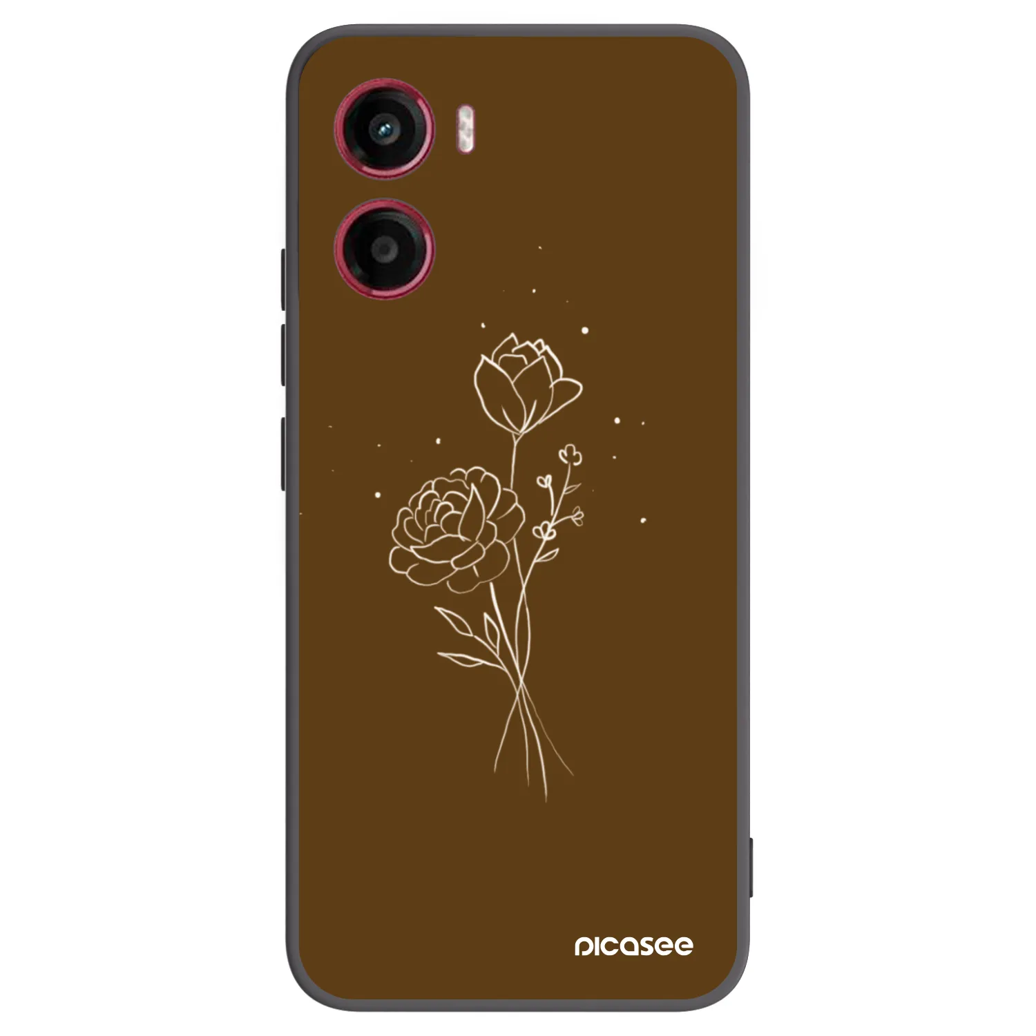 Picasee silikonový černý obal pro Motorola Moto G05 - Brown flowers