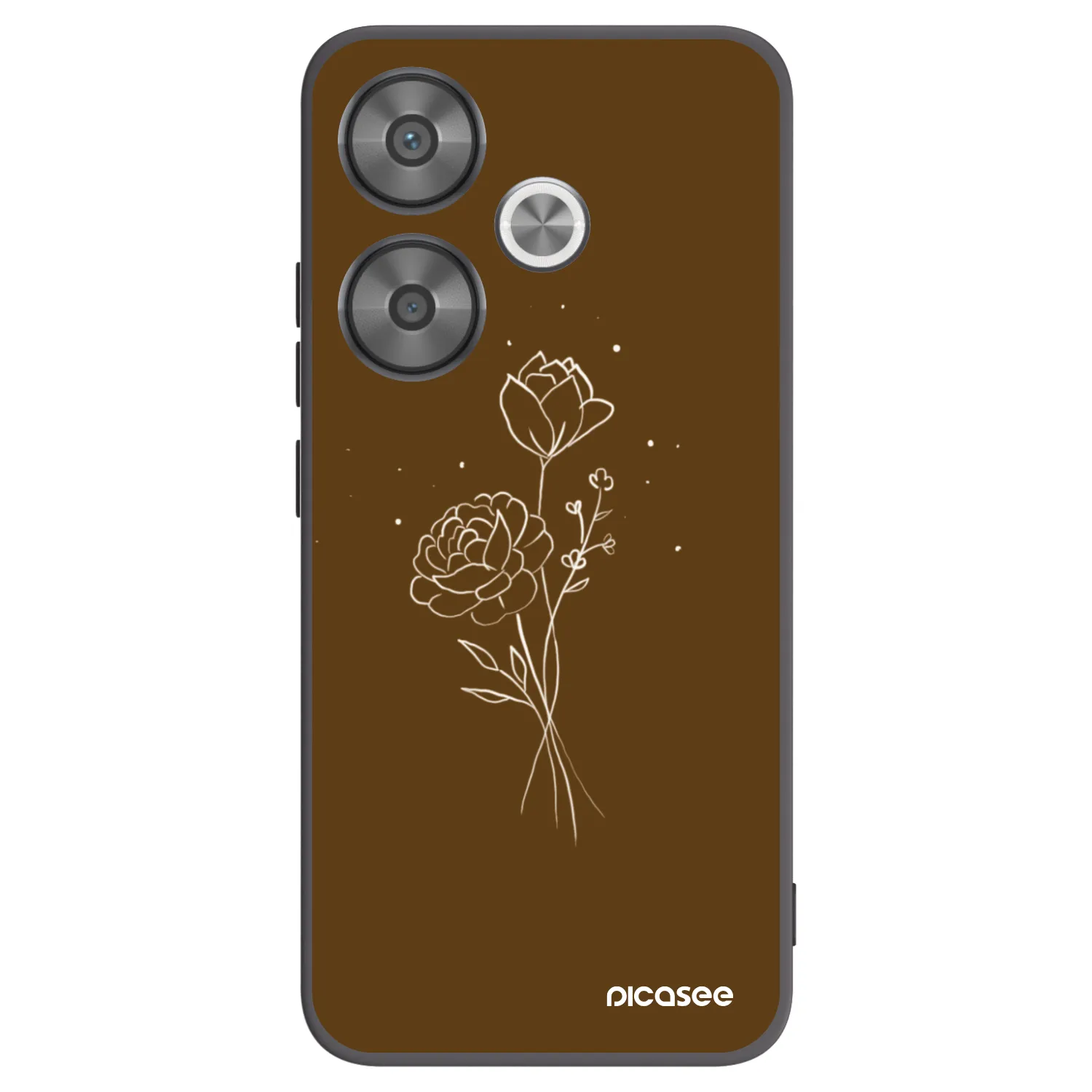 Picasee silikonový černý obal pro Xiaomi Poco F6 - Brown flowers
