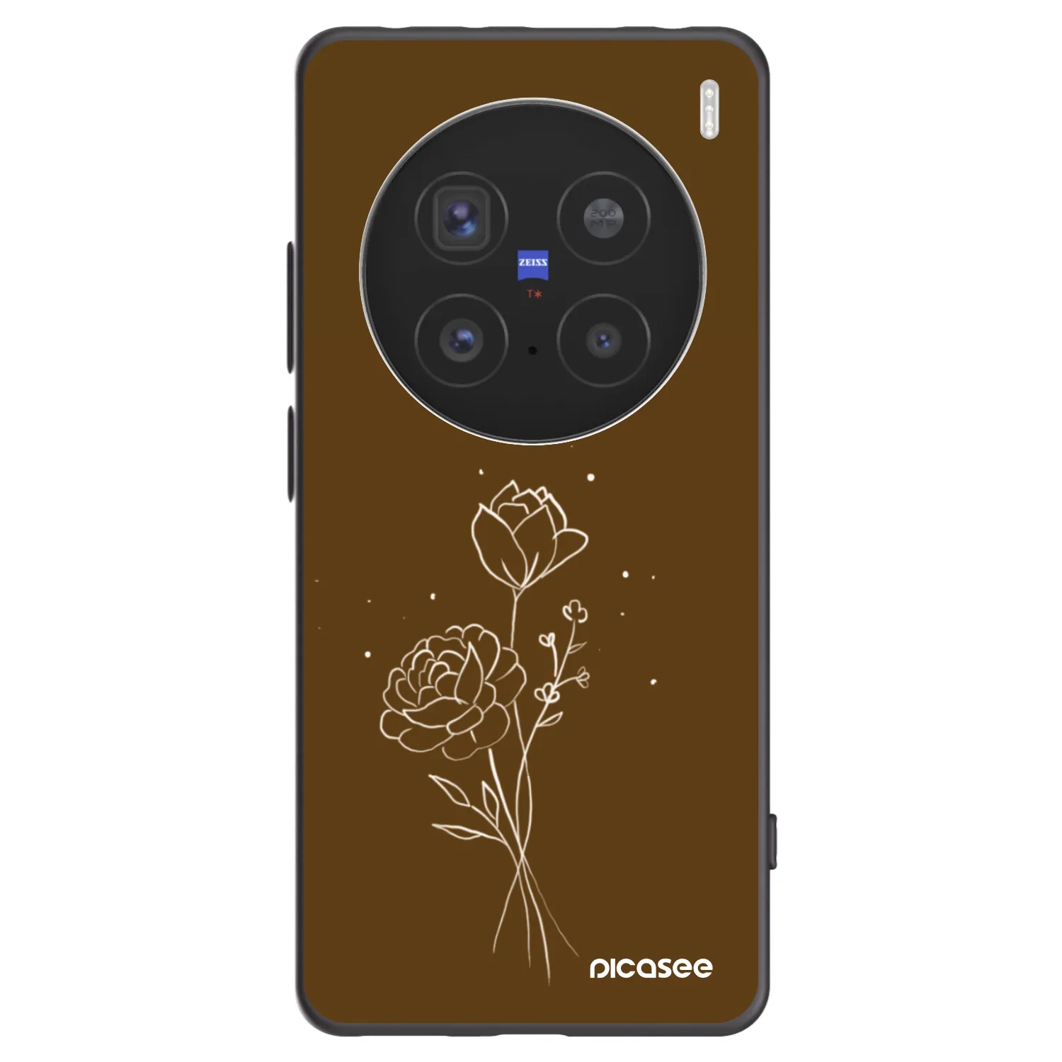 Picasee silikonový černý obal pro Vivo X200 Pro - Brown flowers