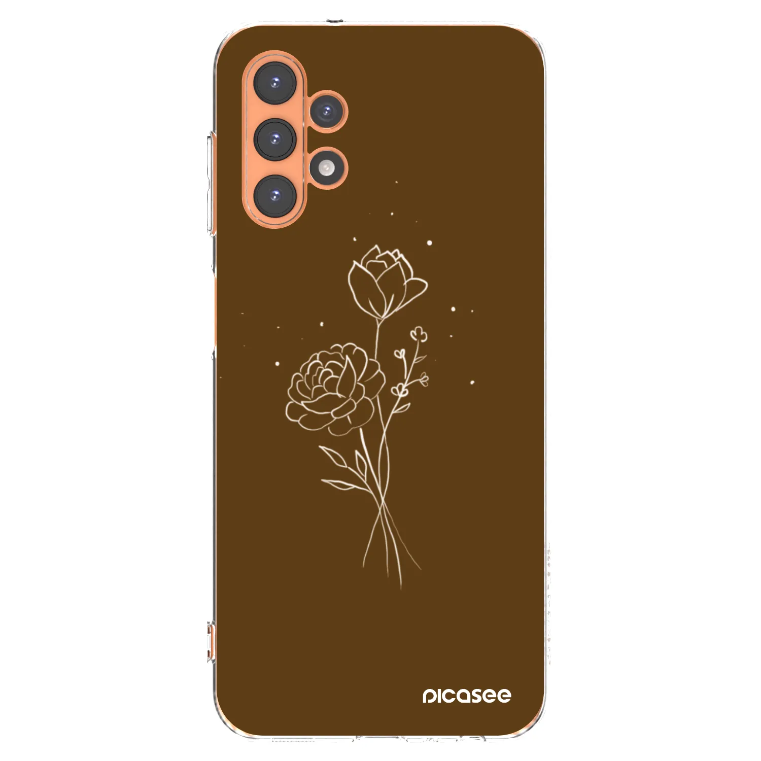 Picasee silikonový průhledný obal pro Samsung Galaxy A13 5G - Brown flowers