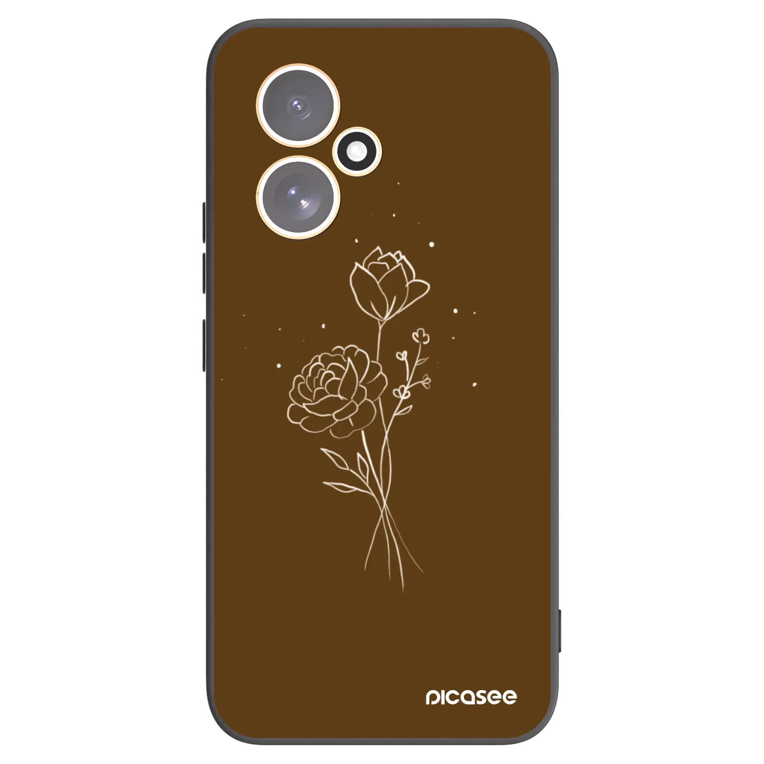 Picasee silikonový černý obal pro Honor 400 5G - Brown flowers