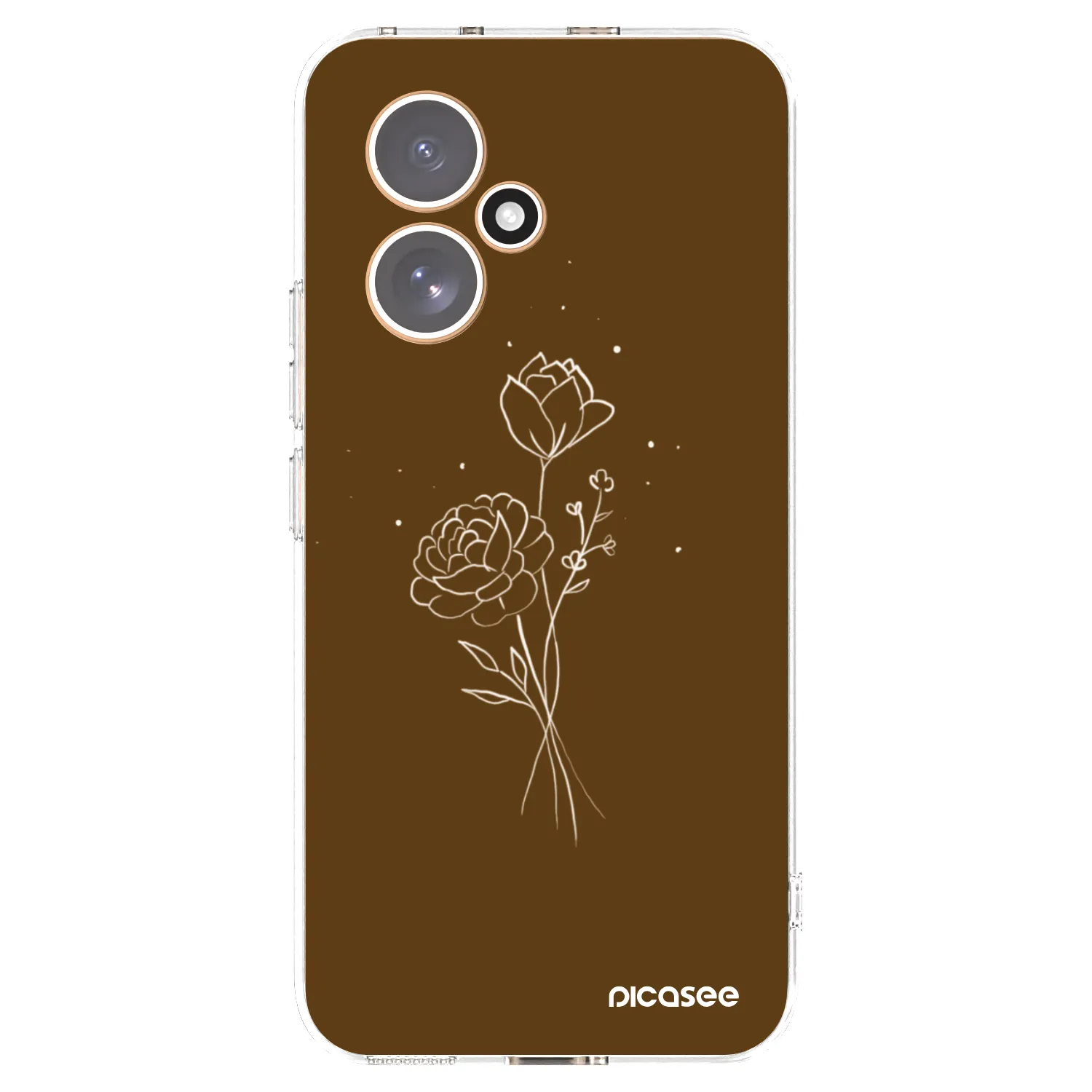 Picasee silikonový průhledný obal pro Honor 400 5G - Brown flowers