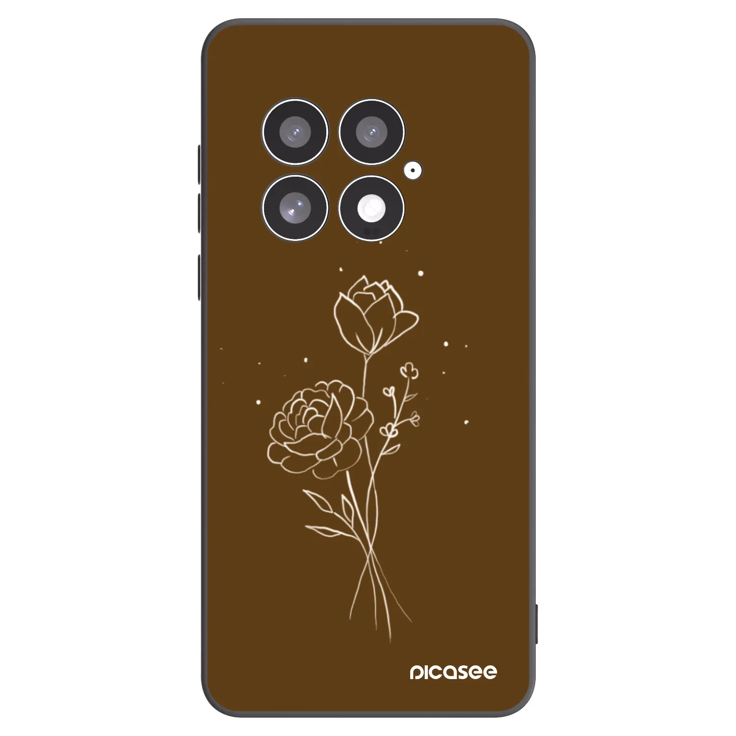 Picasee silikonový černý obal pro OnePlus 13 5G - Brown flowers