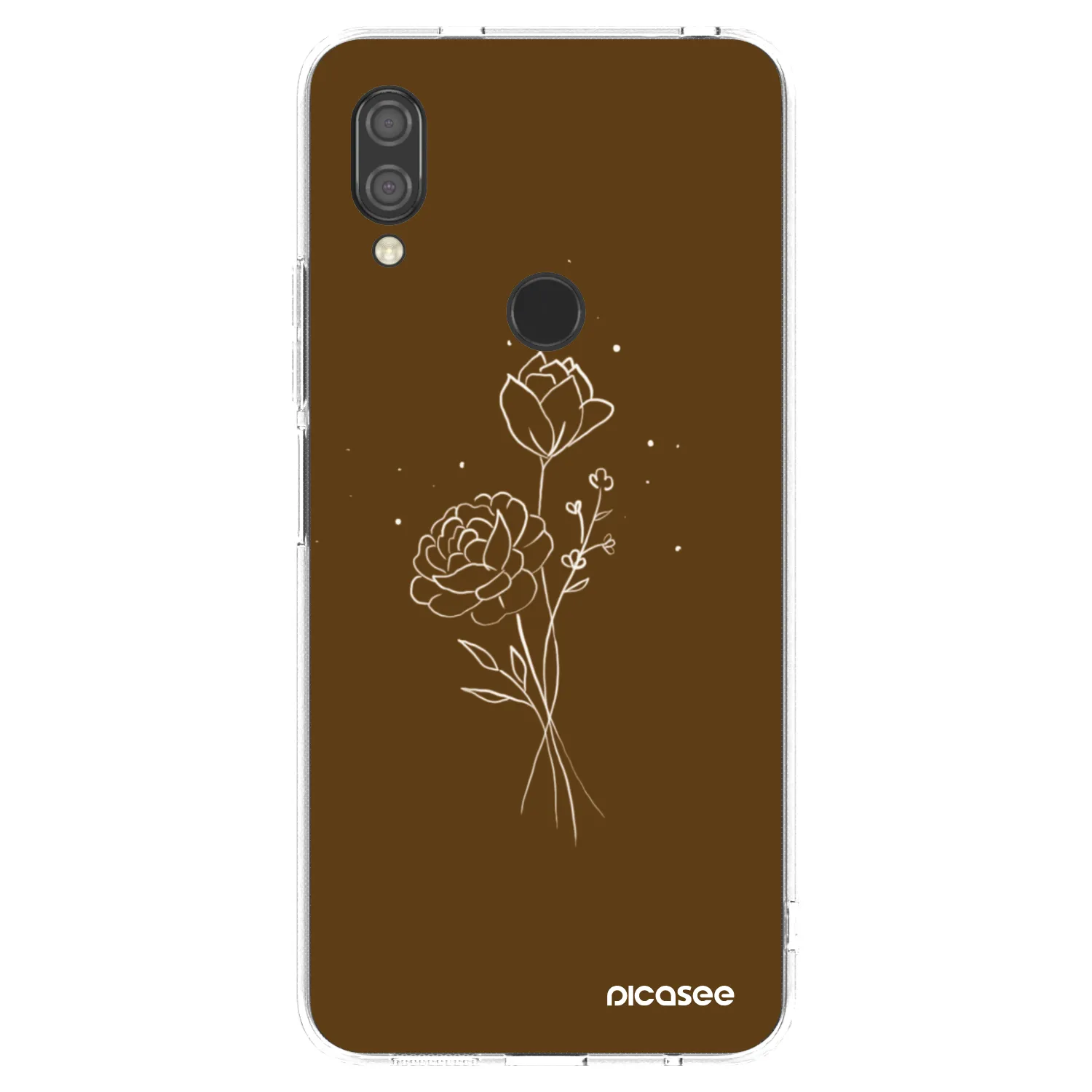 Picasee silikonový průhledný obal pro Xiaomi Redmi 7 - Brown flowers