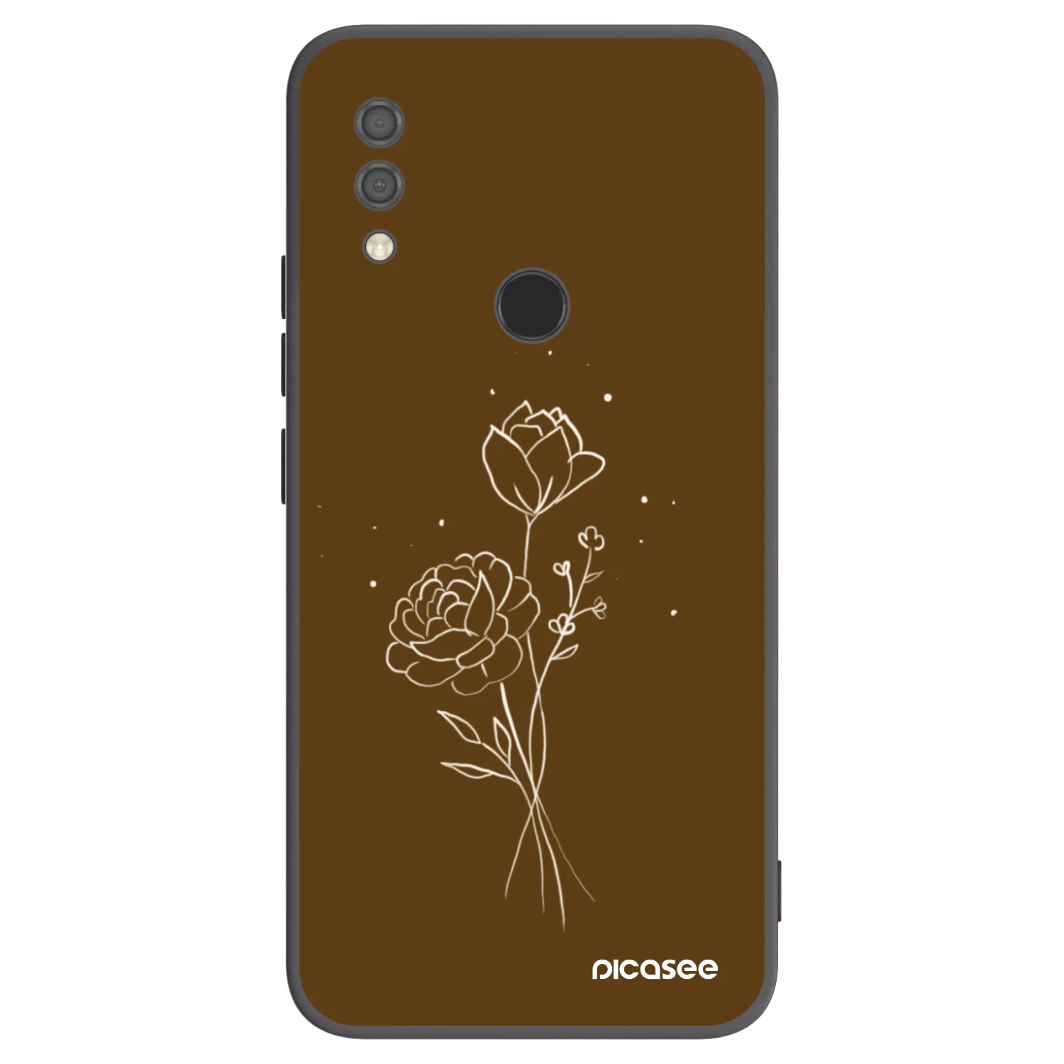 Picasee silikonový černý obal pro Xiaomi Redmi 7 - Brown flowers