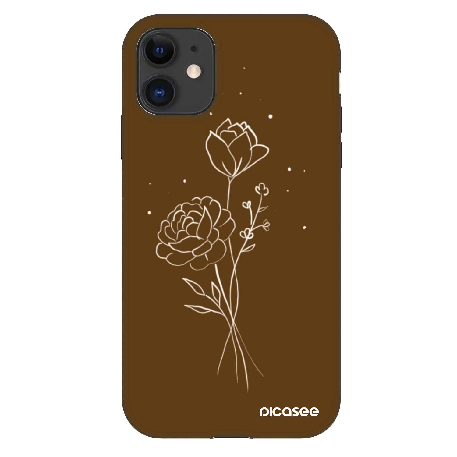 Picasee Fashion Case pro Apple iPhone 11 - Brown flowers