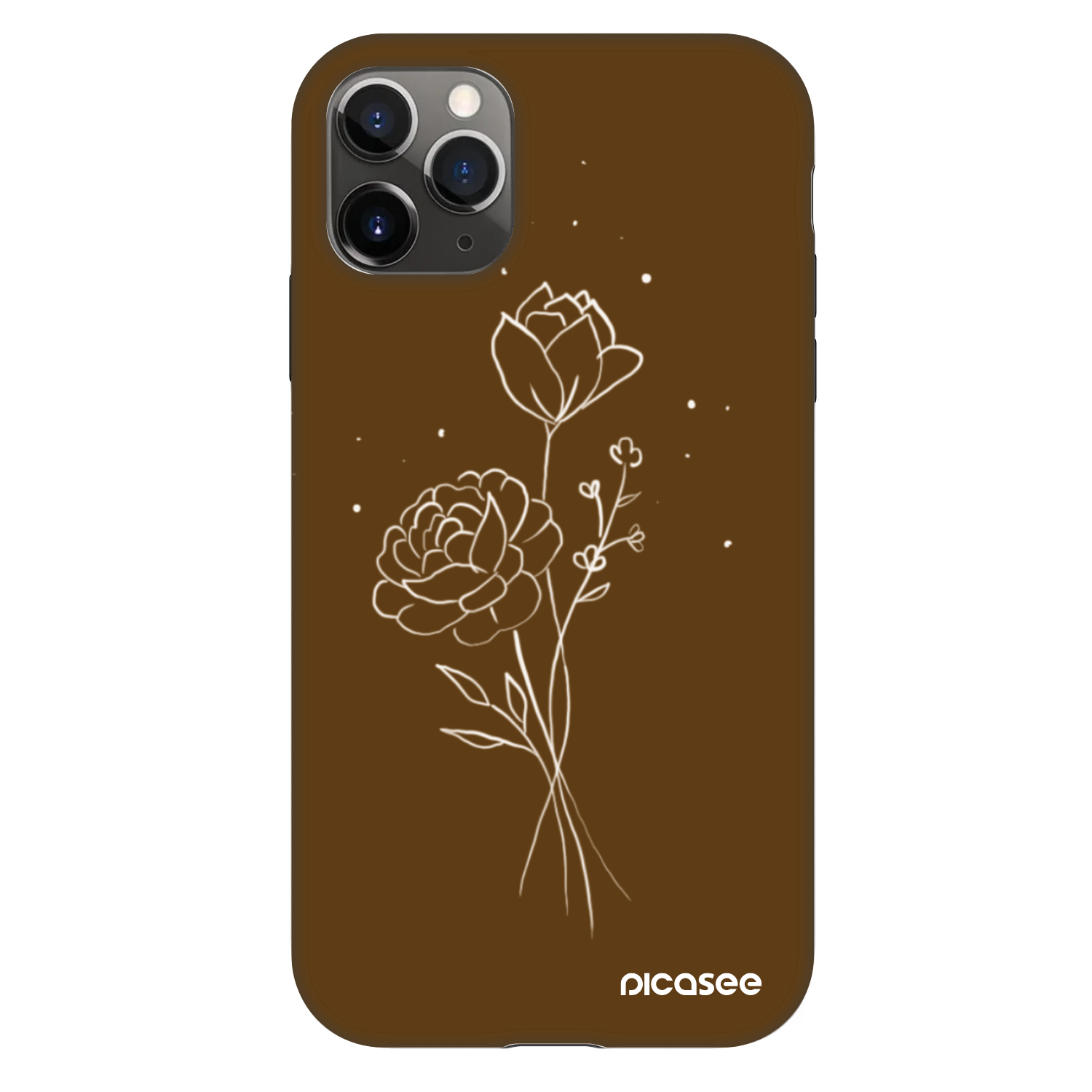Picasee Fashion Case pro Apple iPhone 11 Pro - Brown flowers