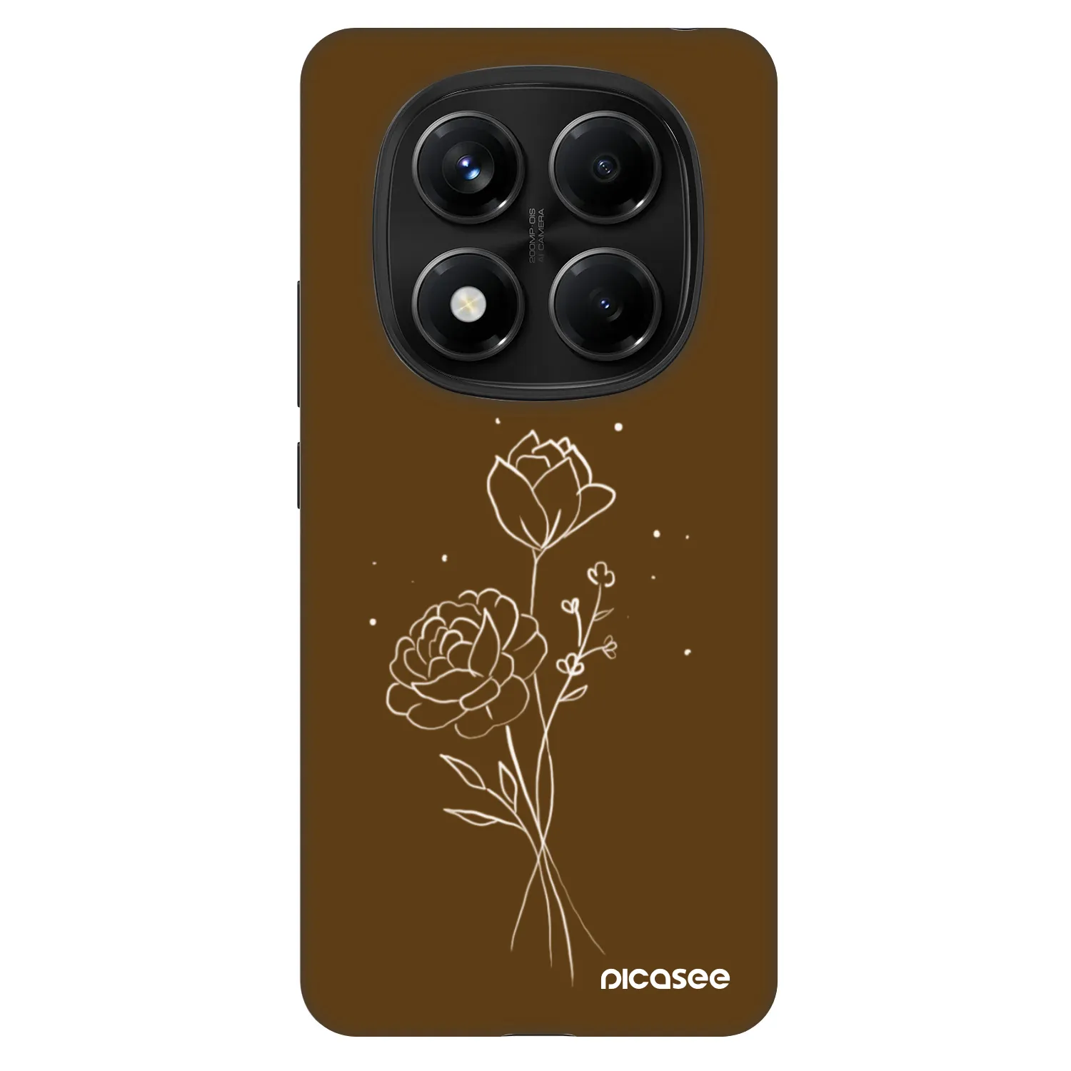 Picasee Fashion Case pro Xiaomi Redmi Note 14 Pro 5G - Brown flowers