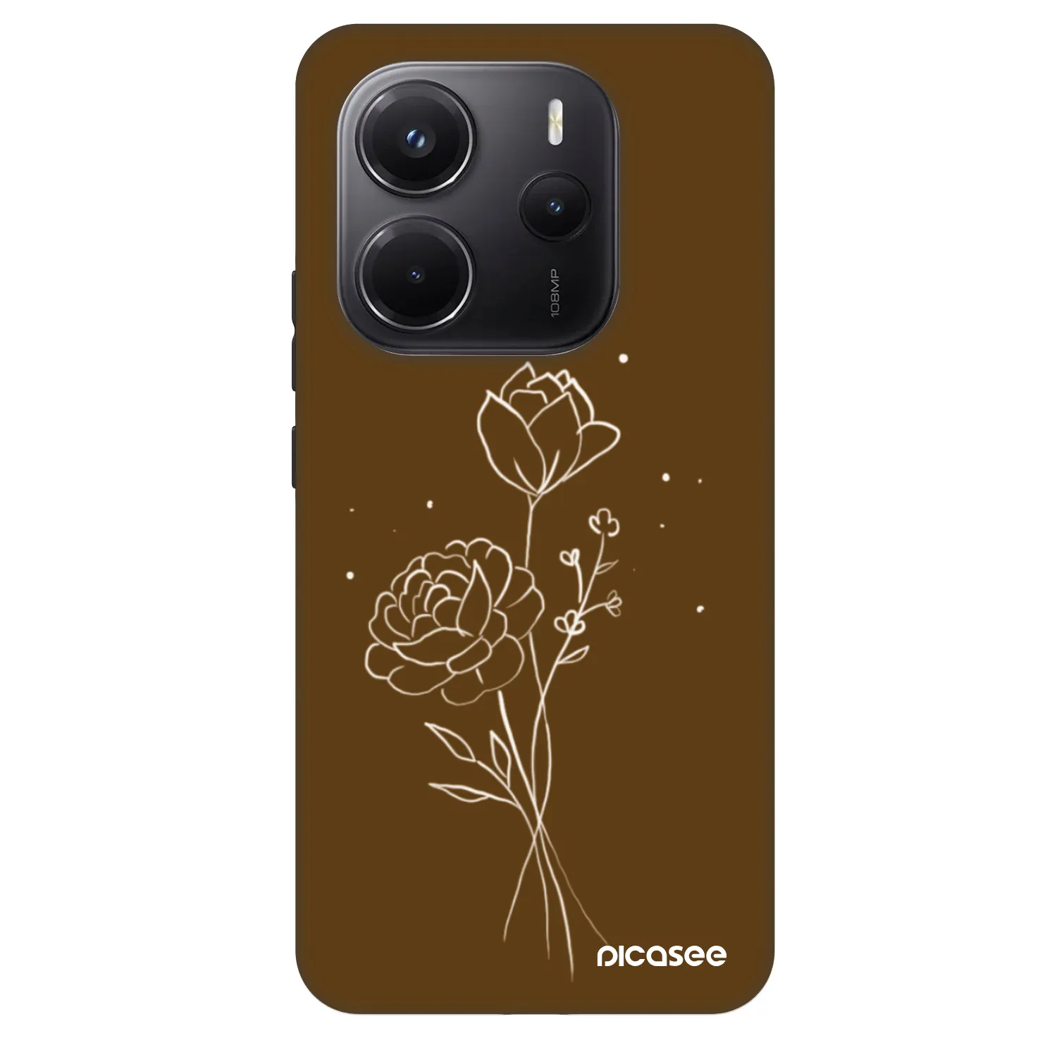 Picasee Fashion Case pro Xiaomi Redmi Note 14 5G - Brown flowers