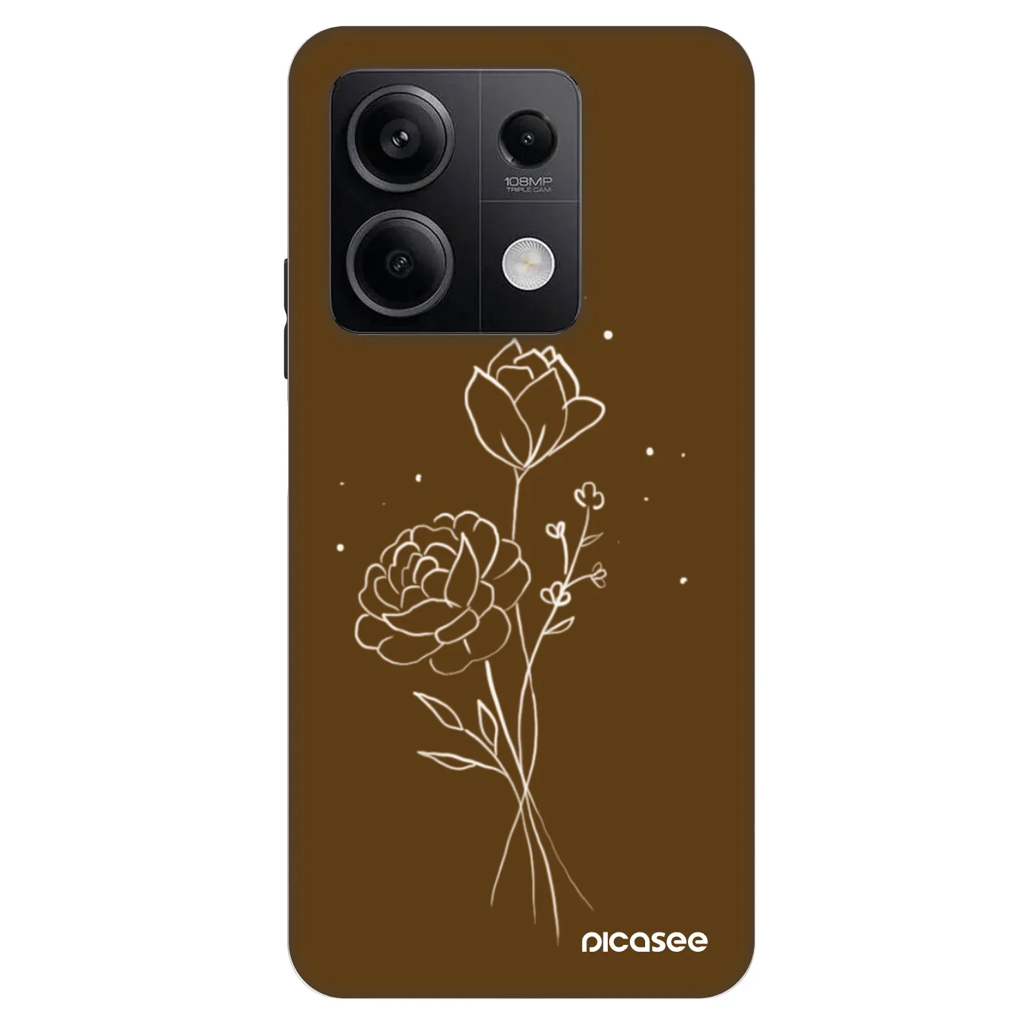 Picasee Fashion Case pro Xiaomi Redmi Note 13 5G - Brown flowers