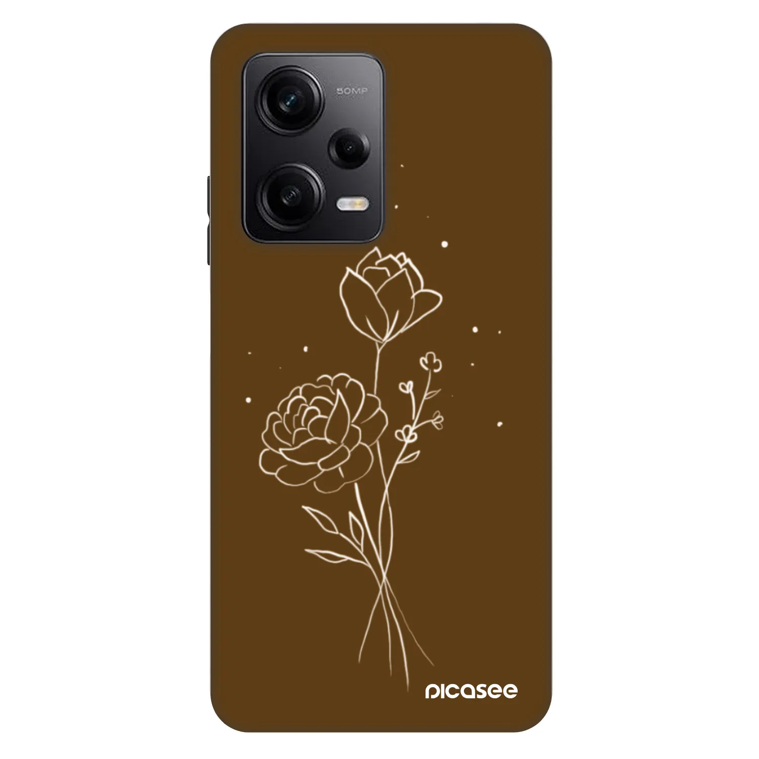 Picasee Fashion Case pro Xiaomi Redmi Note 12 Pro+ 5G - Brown flowers