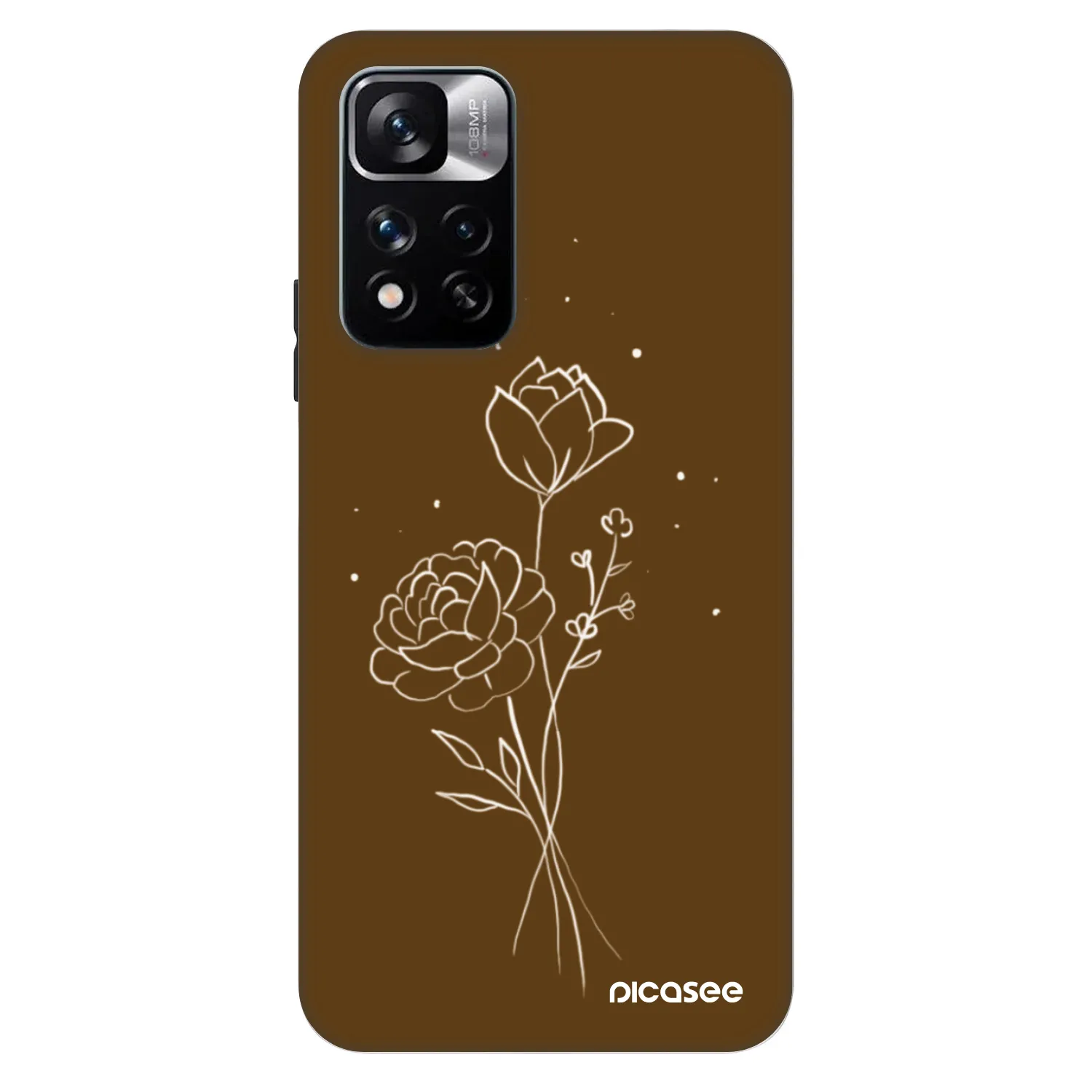Picasee Fashion Case pro Xiaomi Redmi Note 11 Pro 5G - Brown flowers