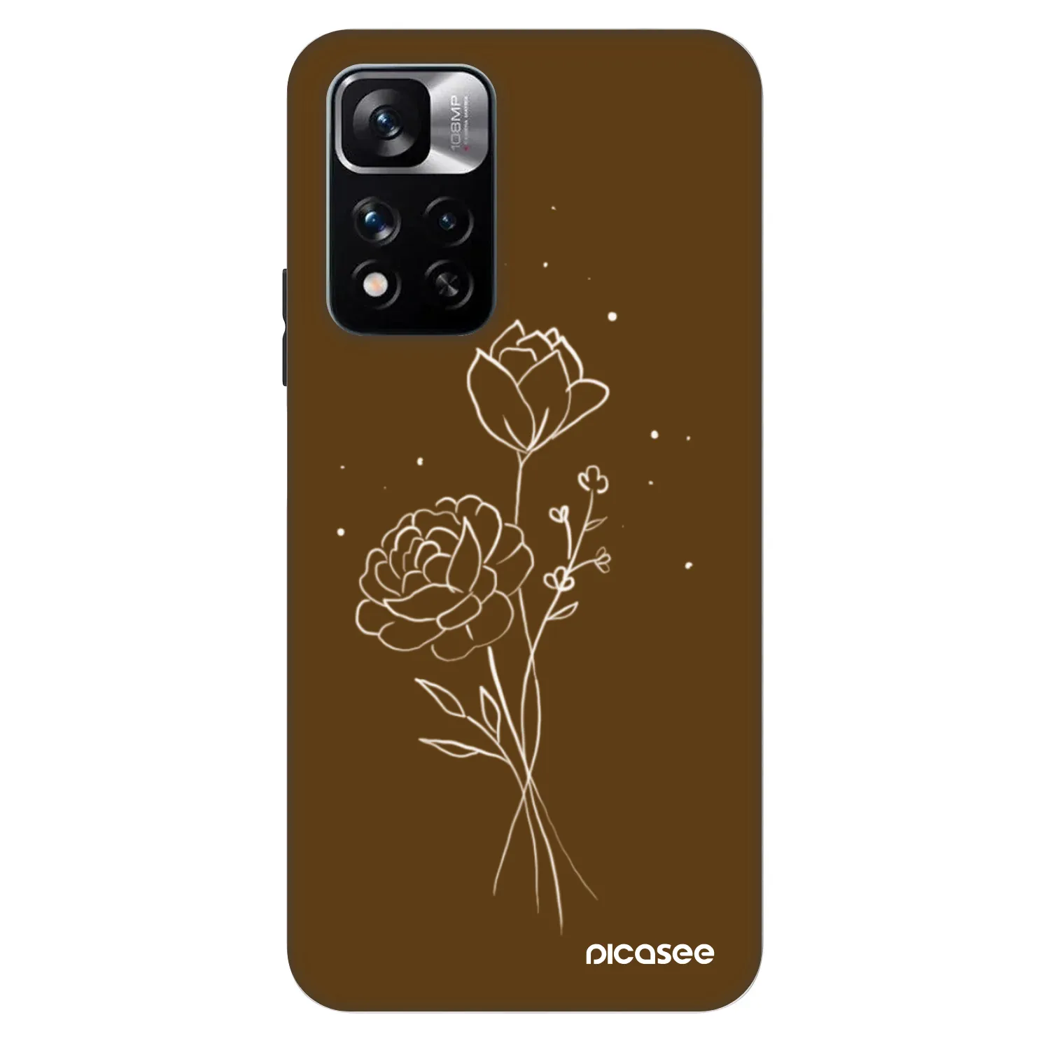 Picasee Fashion Case pro Xiaomi Redmi Note 11 Pro - Brown flowers