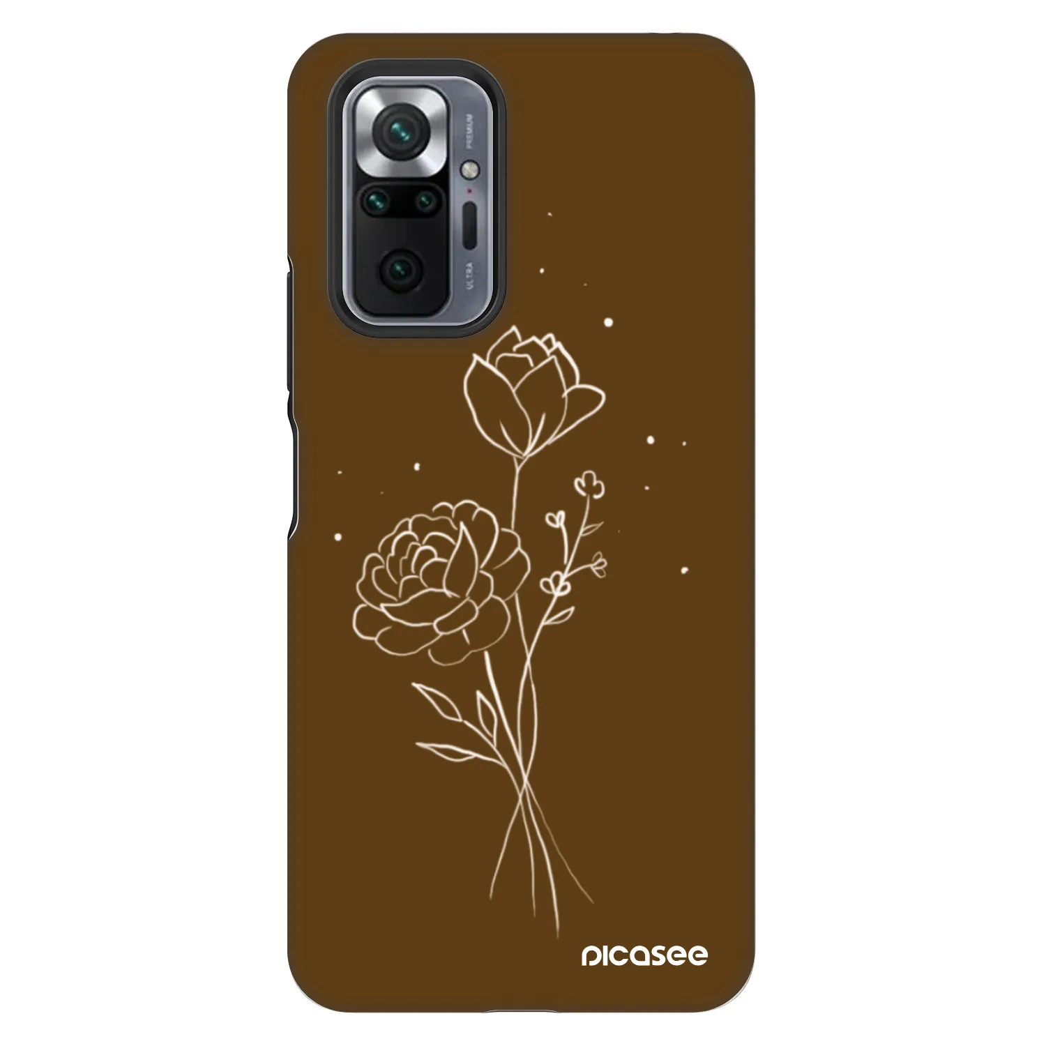 Picasee Fashion Case pro Xiaomi Redmi Note 10 Pro - Brown flowers