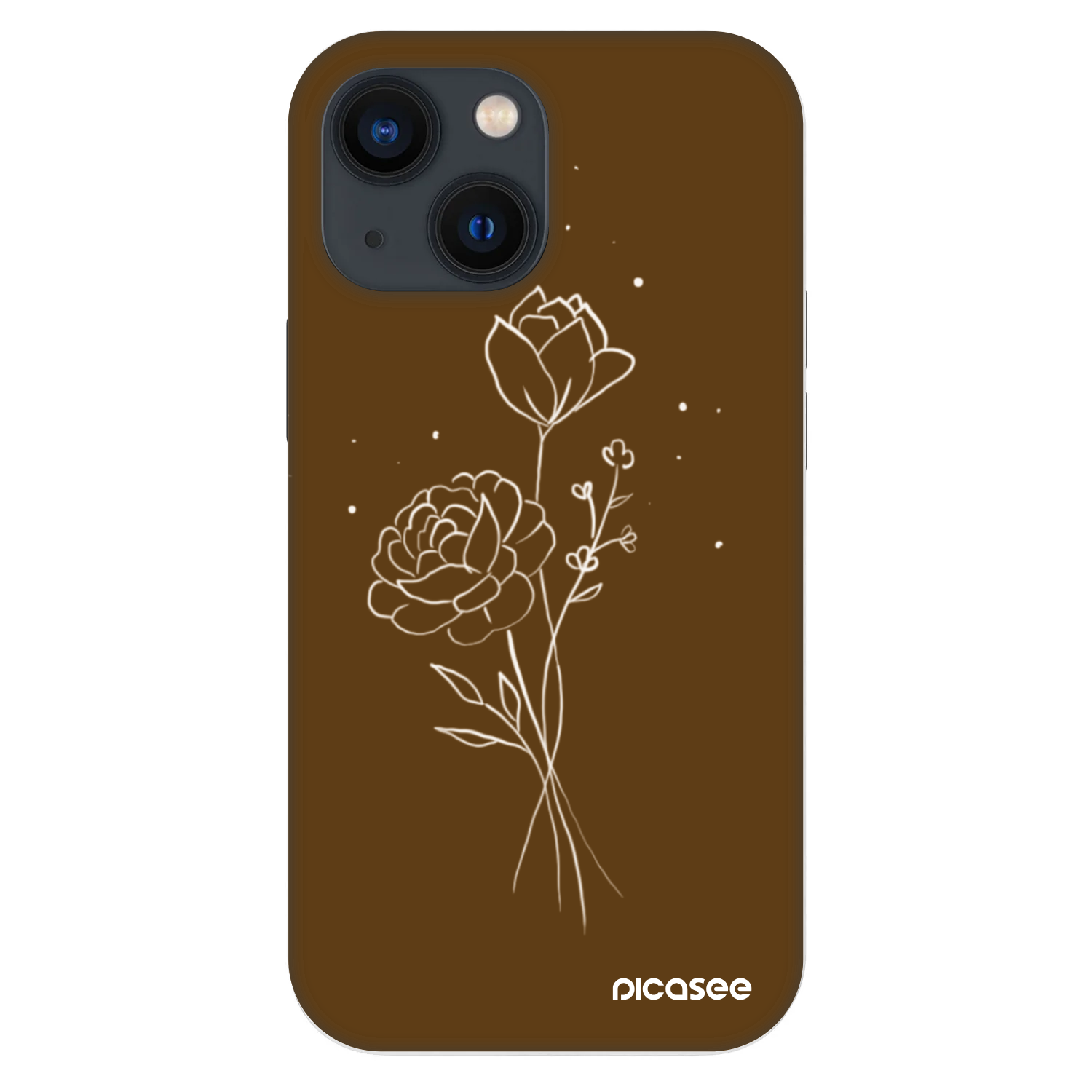 Picasee Fashion Case pro Apple iPhone 13 mini - Brown flowers