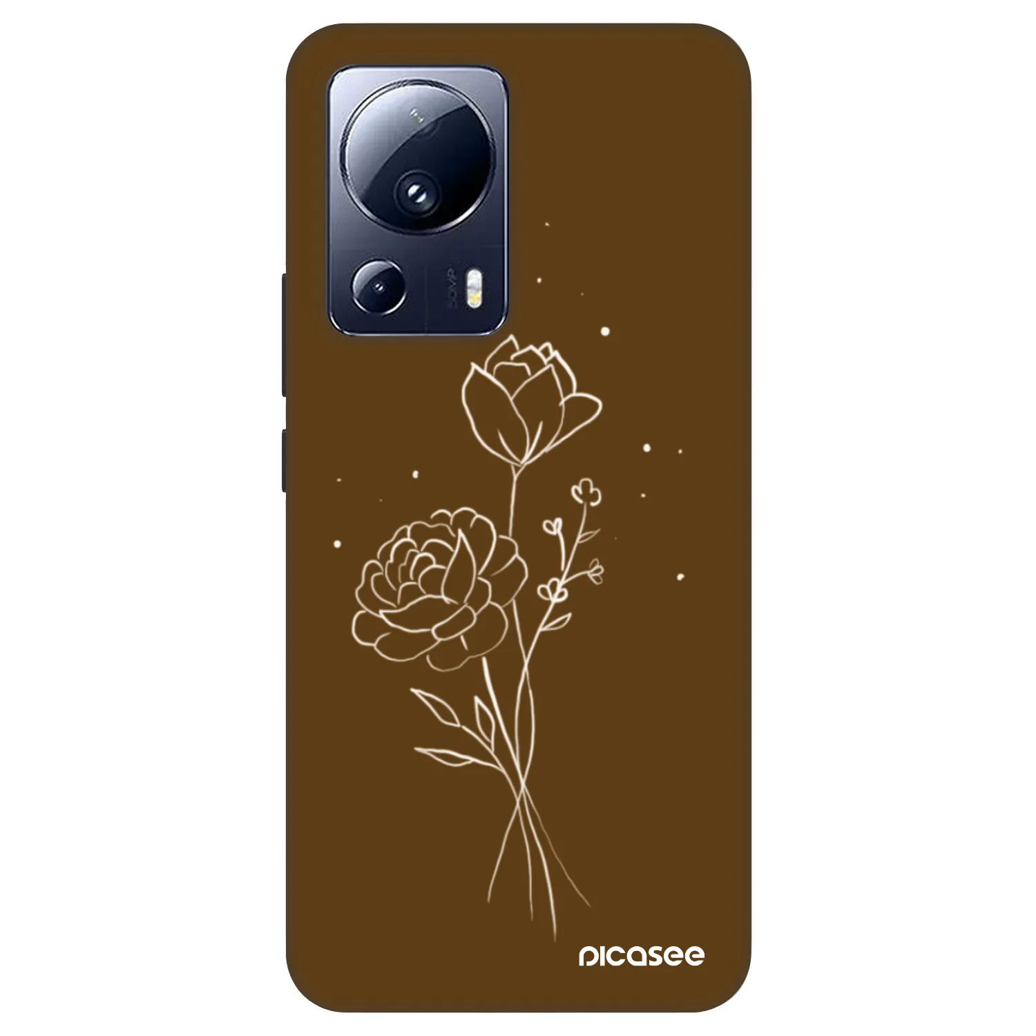 Picasee Fashion Case pro Xiaomi 13 Lite - Brown flowers
