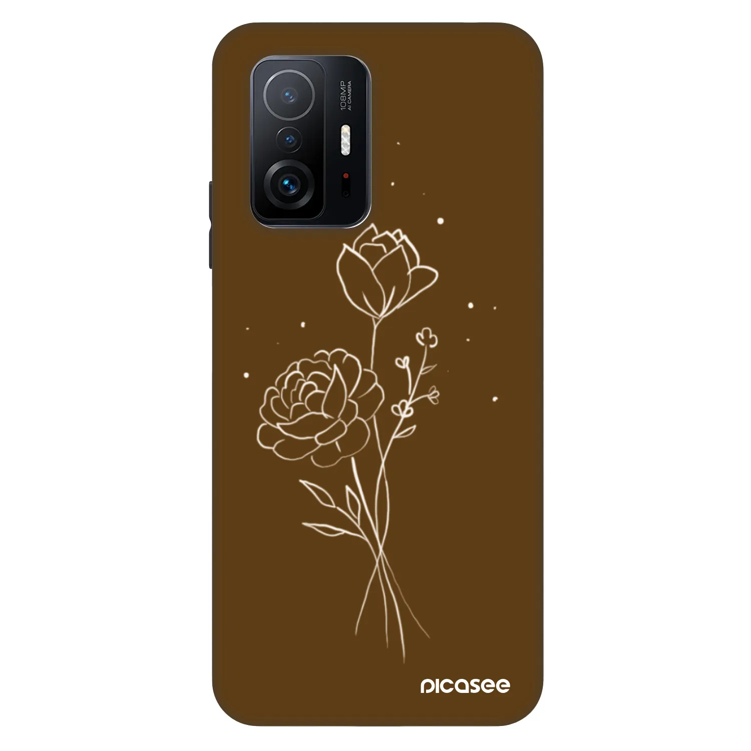 Picasee Fashion Case pro Xiaomi 11T Pro - Brown flowers