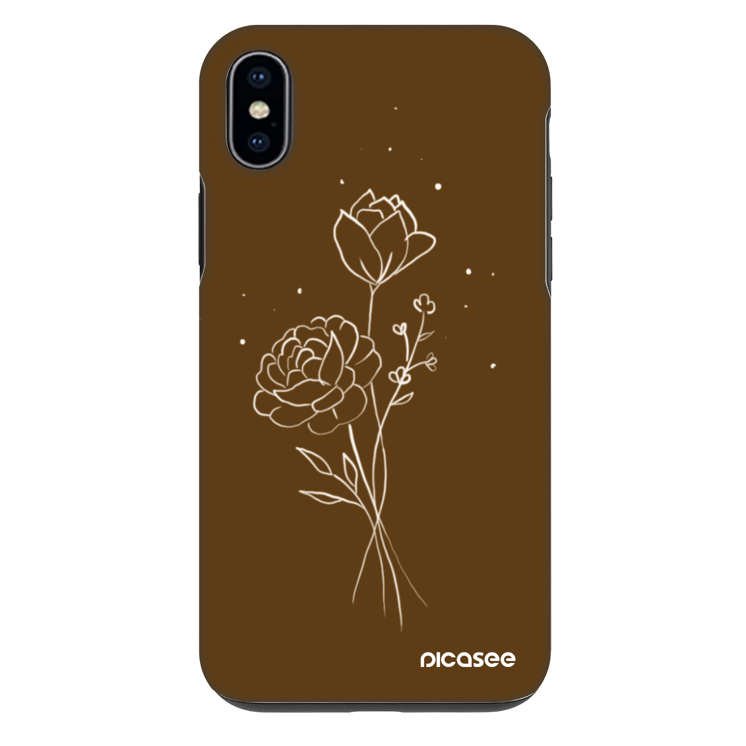 Picasee Fashion Case pro Apple iPhone XS Max - Brown flowers
