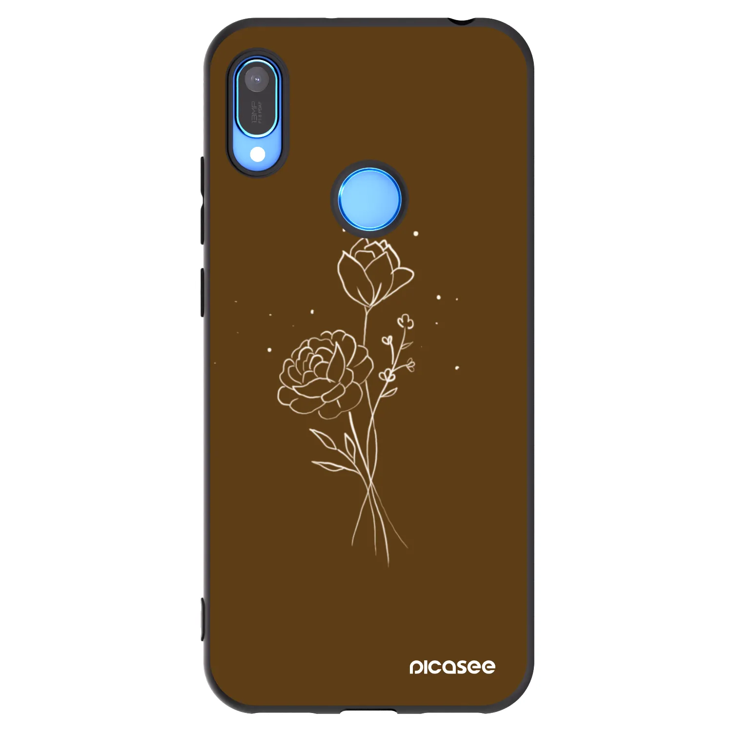Picasee silikonový černý obal pro Huawei Y6 2019 - Brown flowers