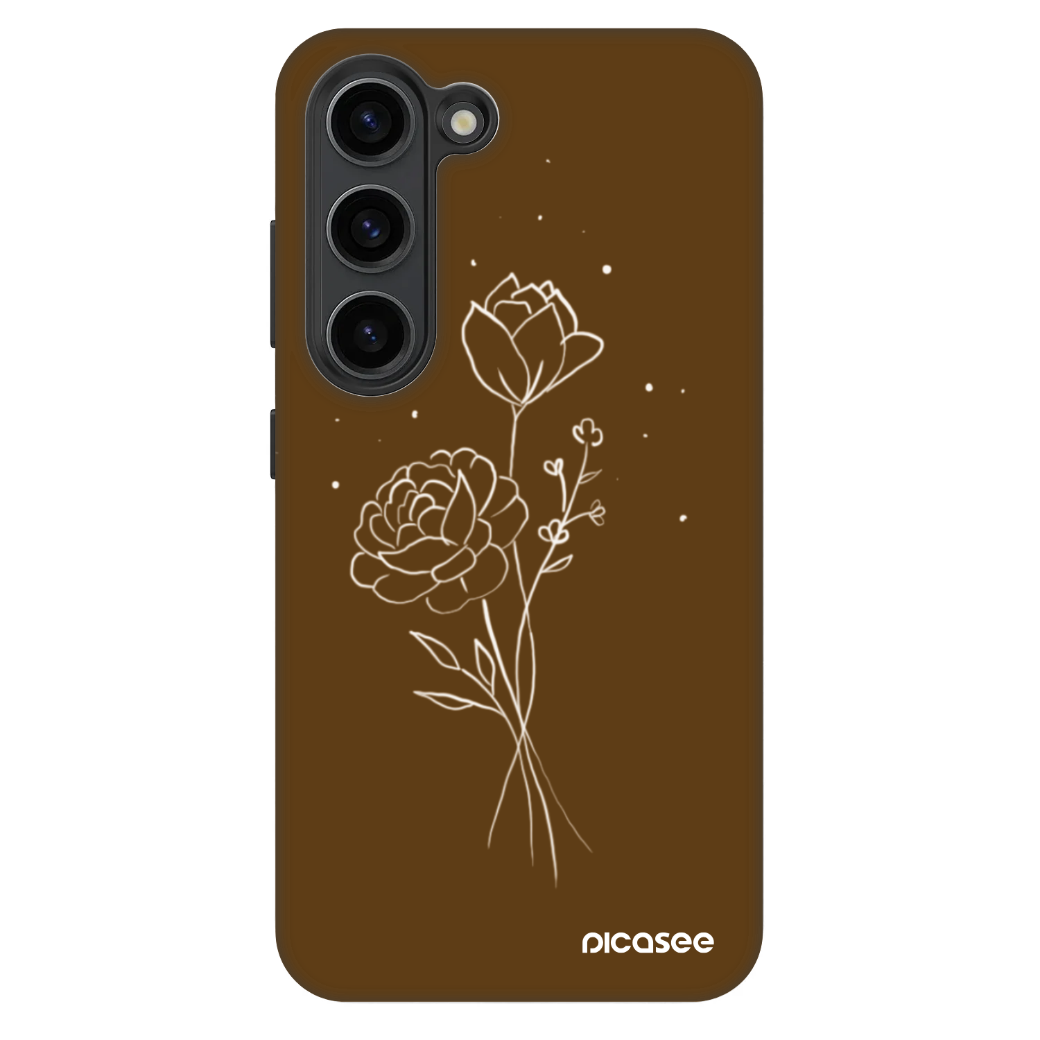 Picasee Fashion Case pro Samsung Galaxy S23 5G - Brown flowers