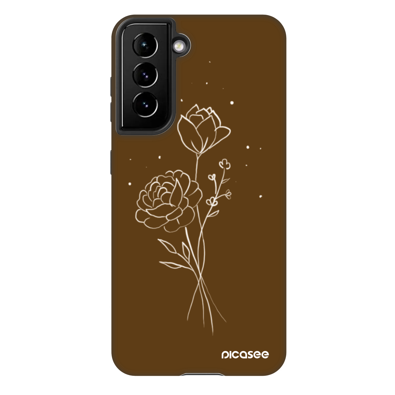 Picasee Fashion Case pro Samsung Galaxy S21 5G G991B - Brown flowers