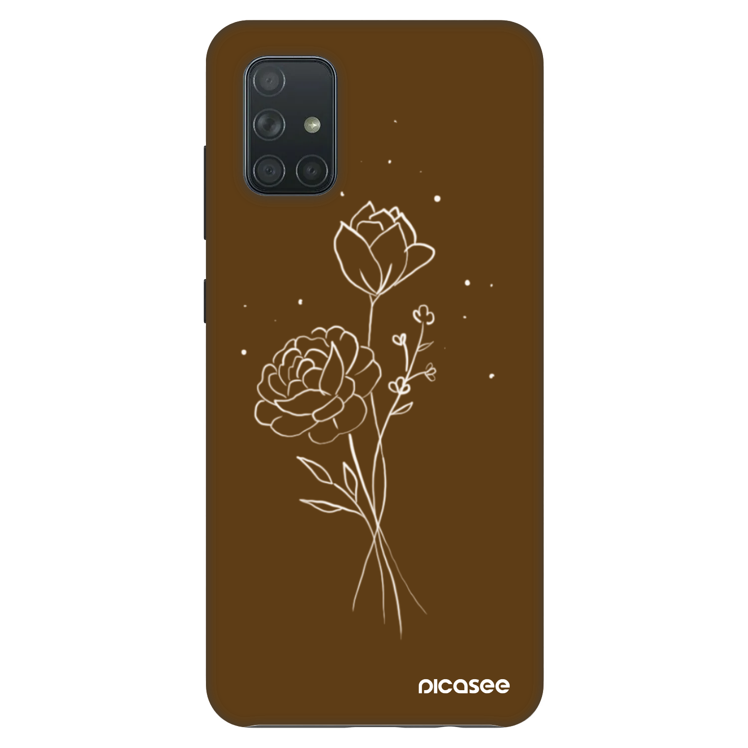 Picasee Fashion Case pro Samsung Galaxy A71 A715F - Brown flowers